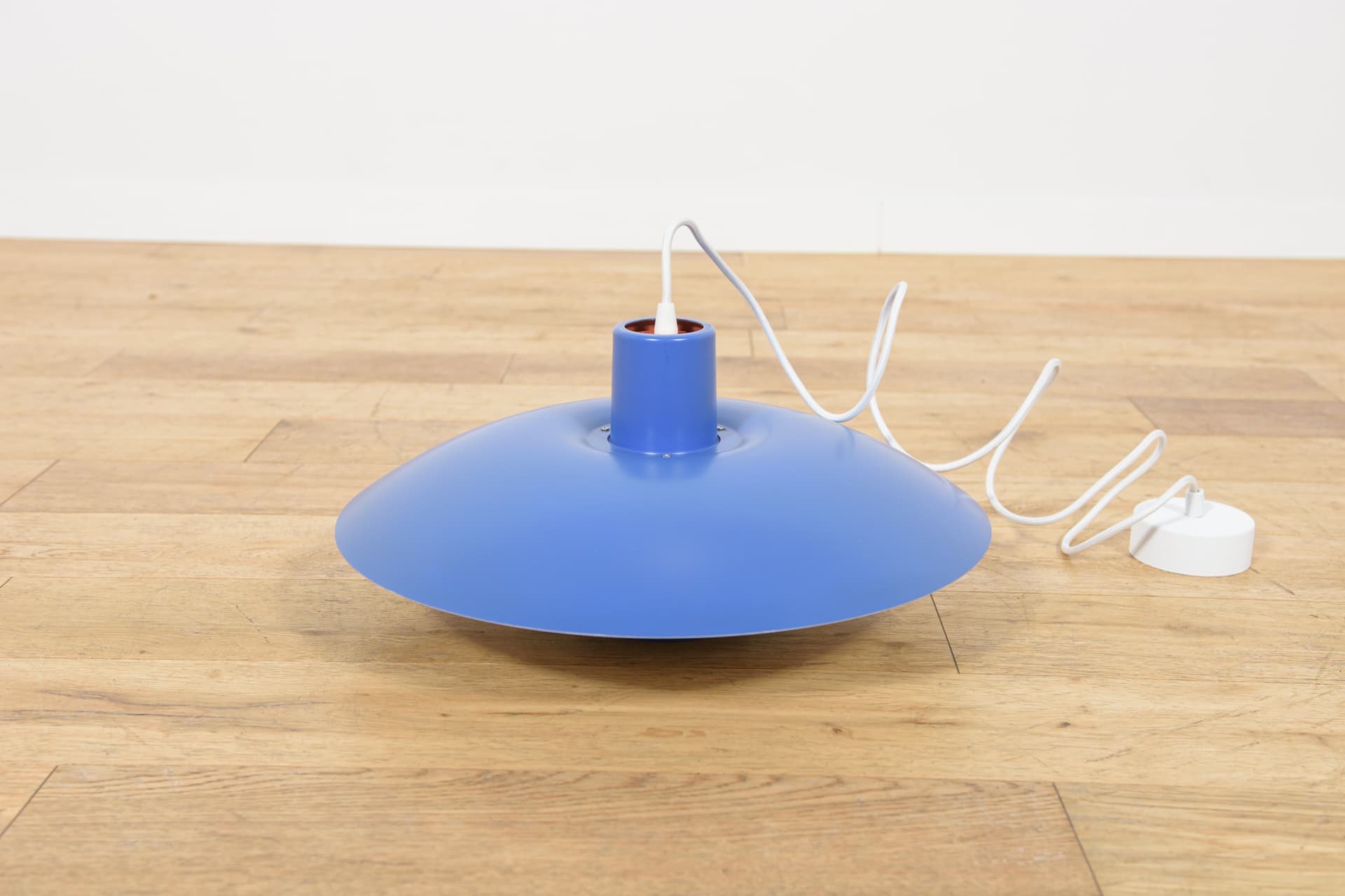 Pendant lamp PH 4/3, blue black metal, by P. Henningsen, Louis Poulsen, Denmark, 1960s. - 349169