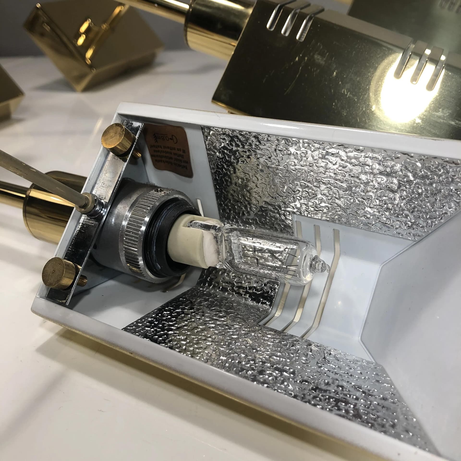 Mosiężny, modernistyczny komplet kinkietów, Sölken Leuchten, Niemcy, lata 90. - 26004