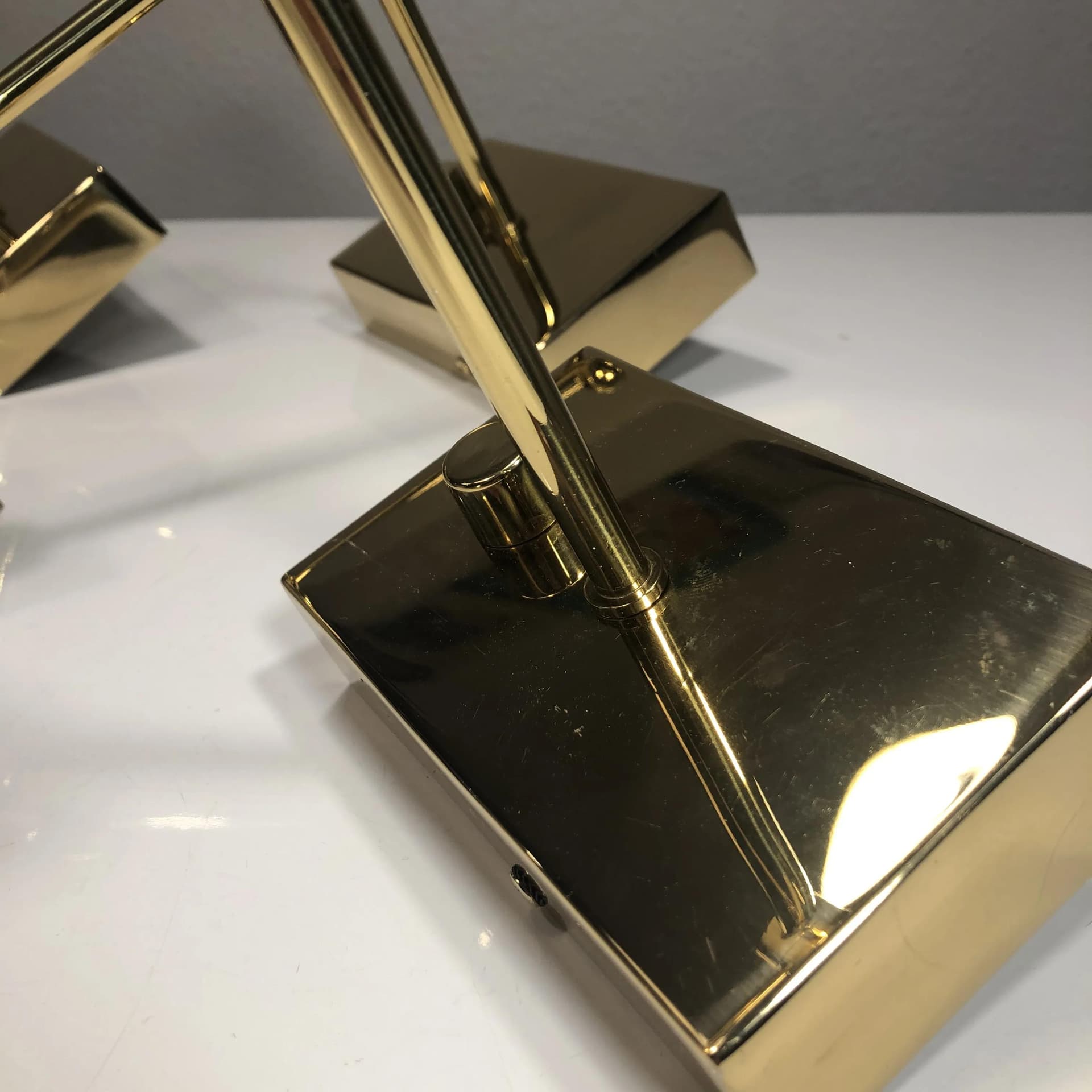 Mosiężny, modernistyczny komplet kinkietów, Sölken Leuchten, Niemcy, lata 90. - 26008