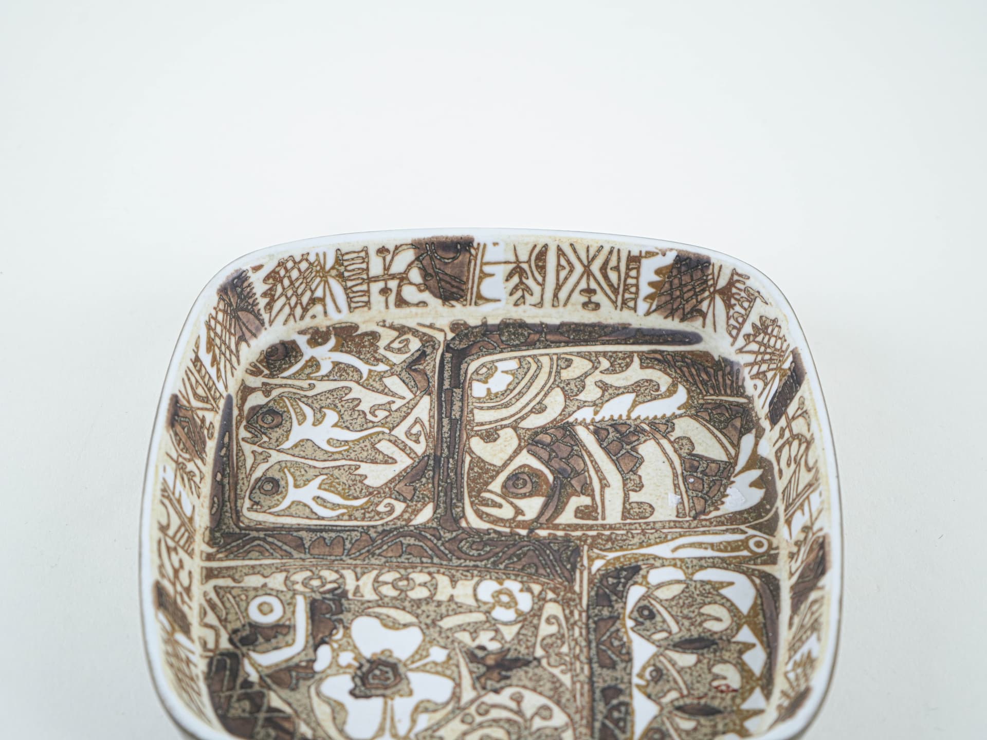 Bowl, brown beige ceramics, Royal Copenhagen, Denmark, 1960s. - 349218
