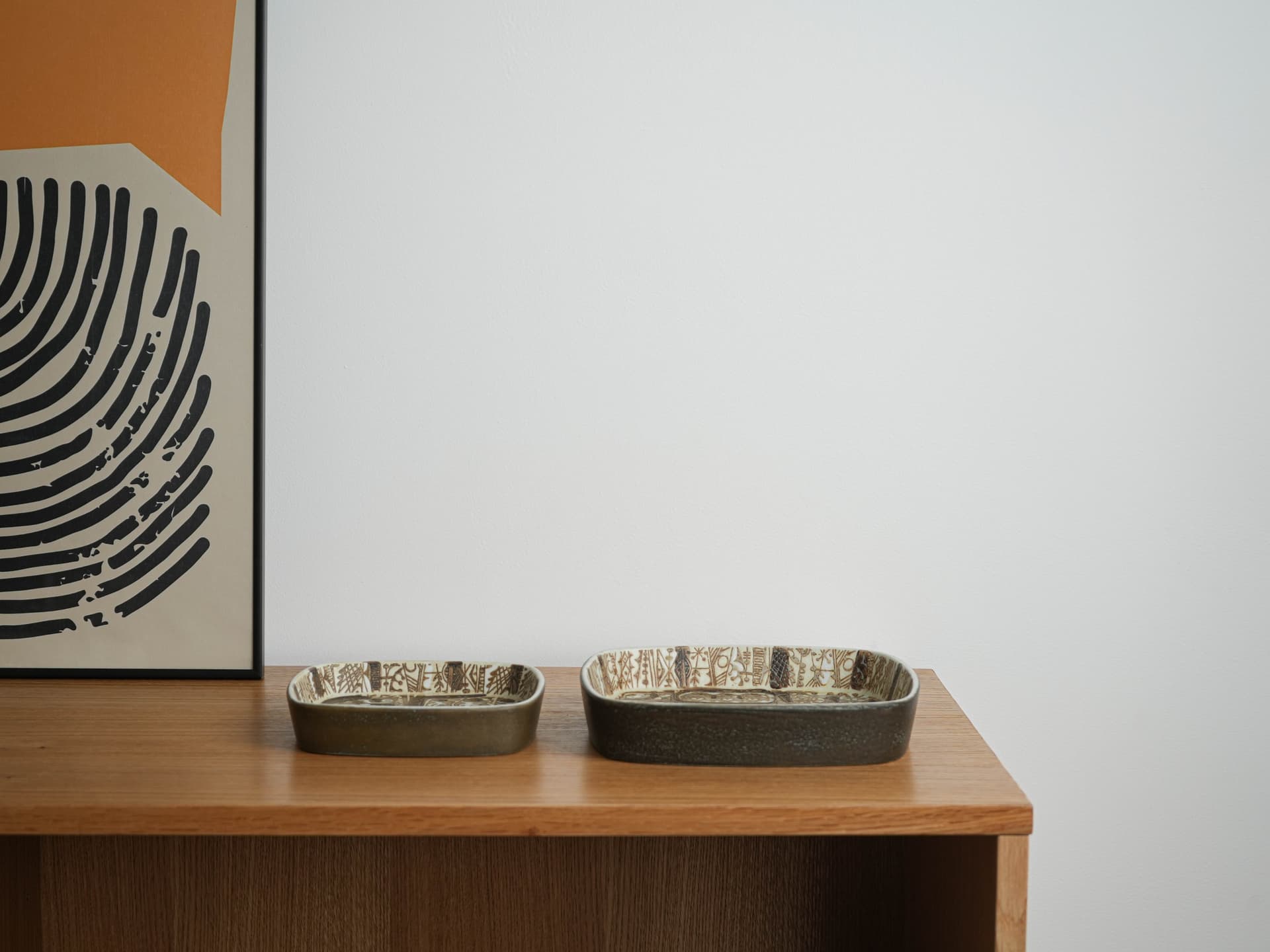Bowl, brown beige ceramics, Royal Copenhagen, Denmark, 1960s. - 349220