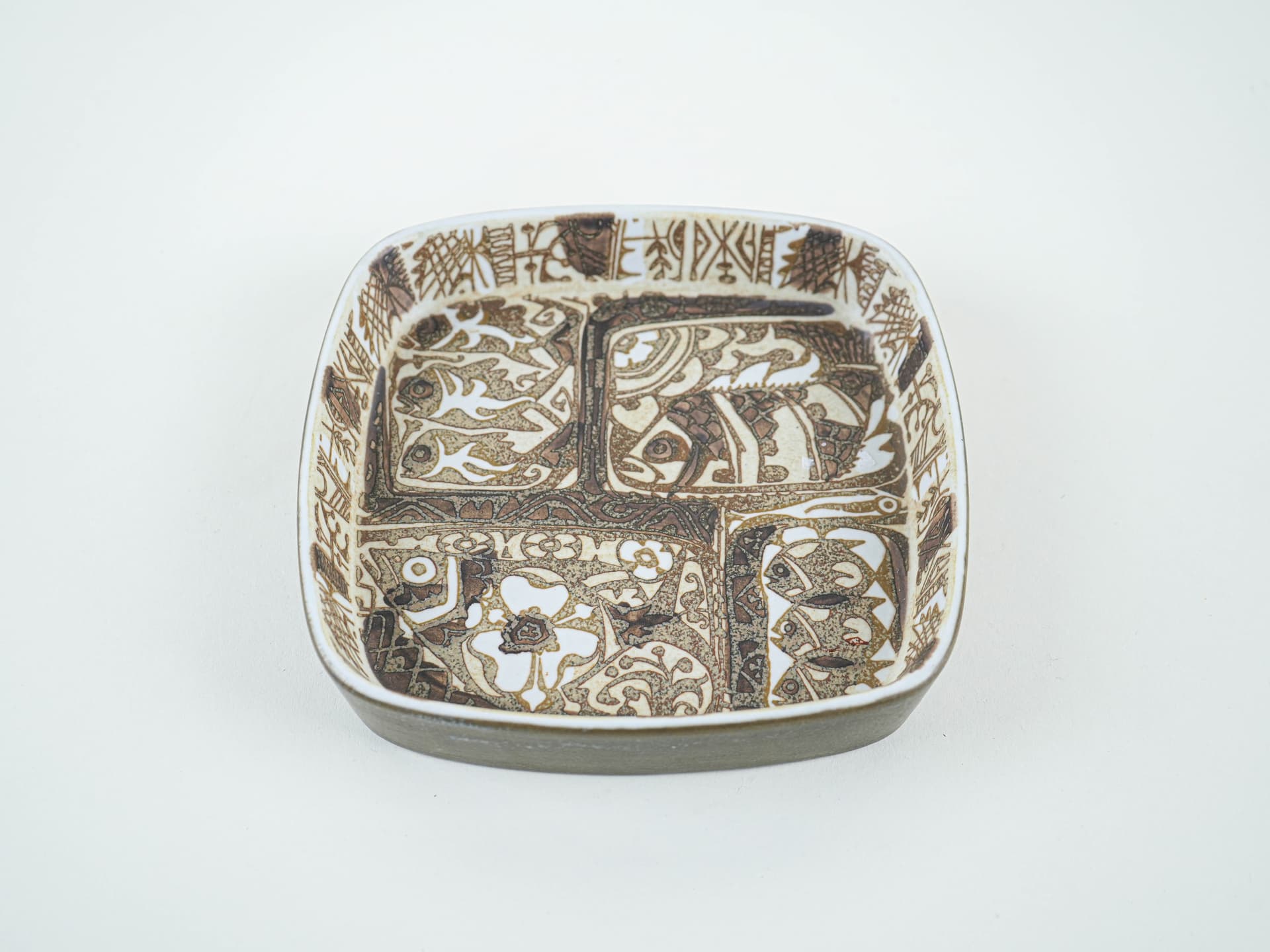 Bowl, brown beige ceramics, Royal Copenhagen, Denmark, 1960s. - 349222