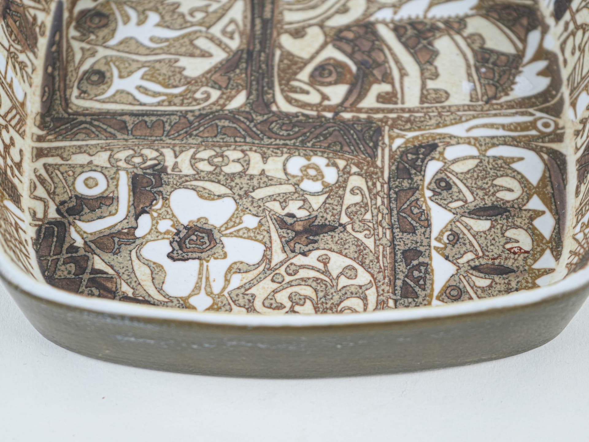 Bowl, brown beige ceramics, Royal Copenhagen, Denmark, 1960s. - 349221