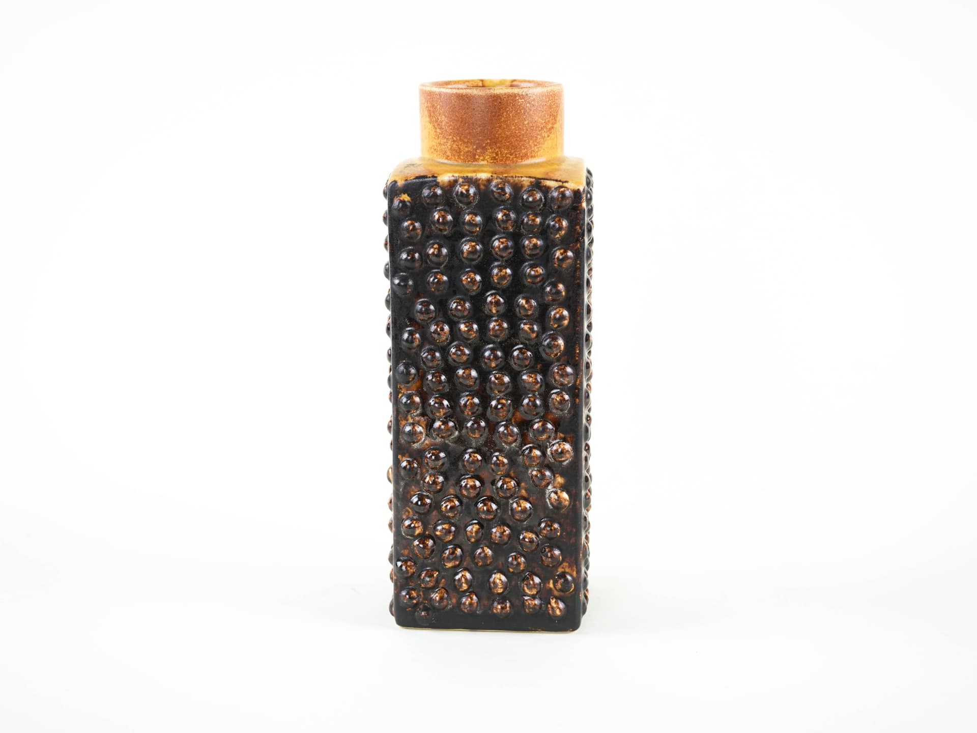 Vase, black brown ceramics, Germany, 1970s. - 349237