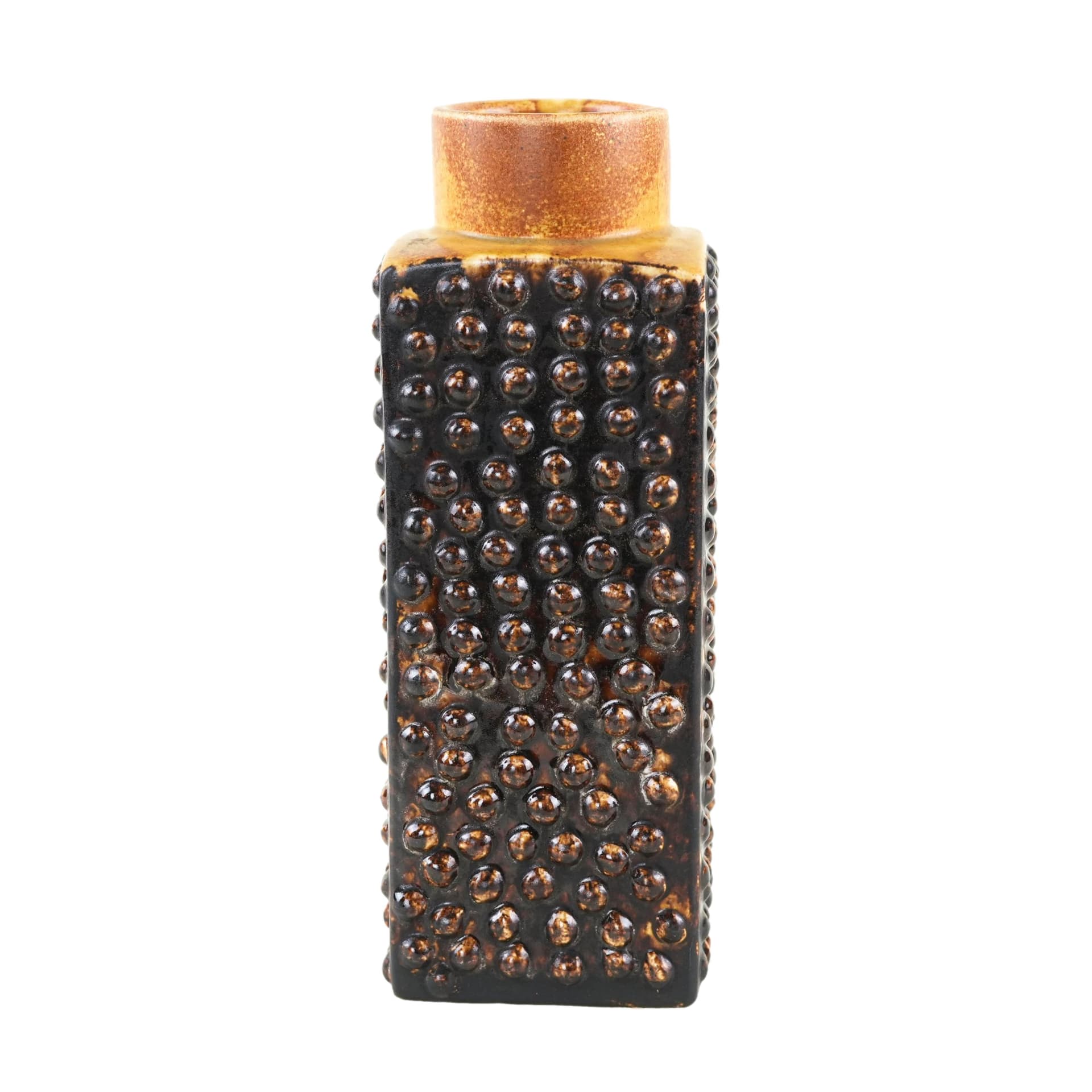 Vase, black brown ceramics, Germany, 1970s.