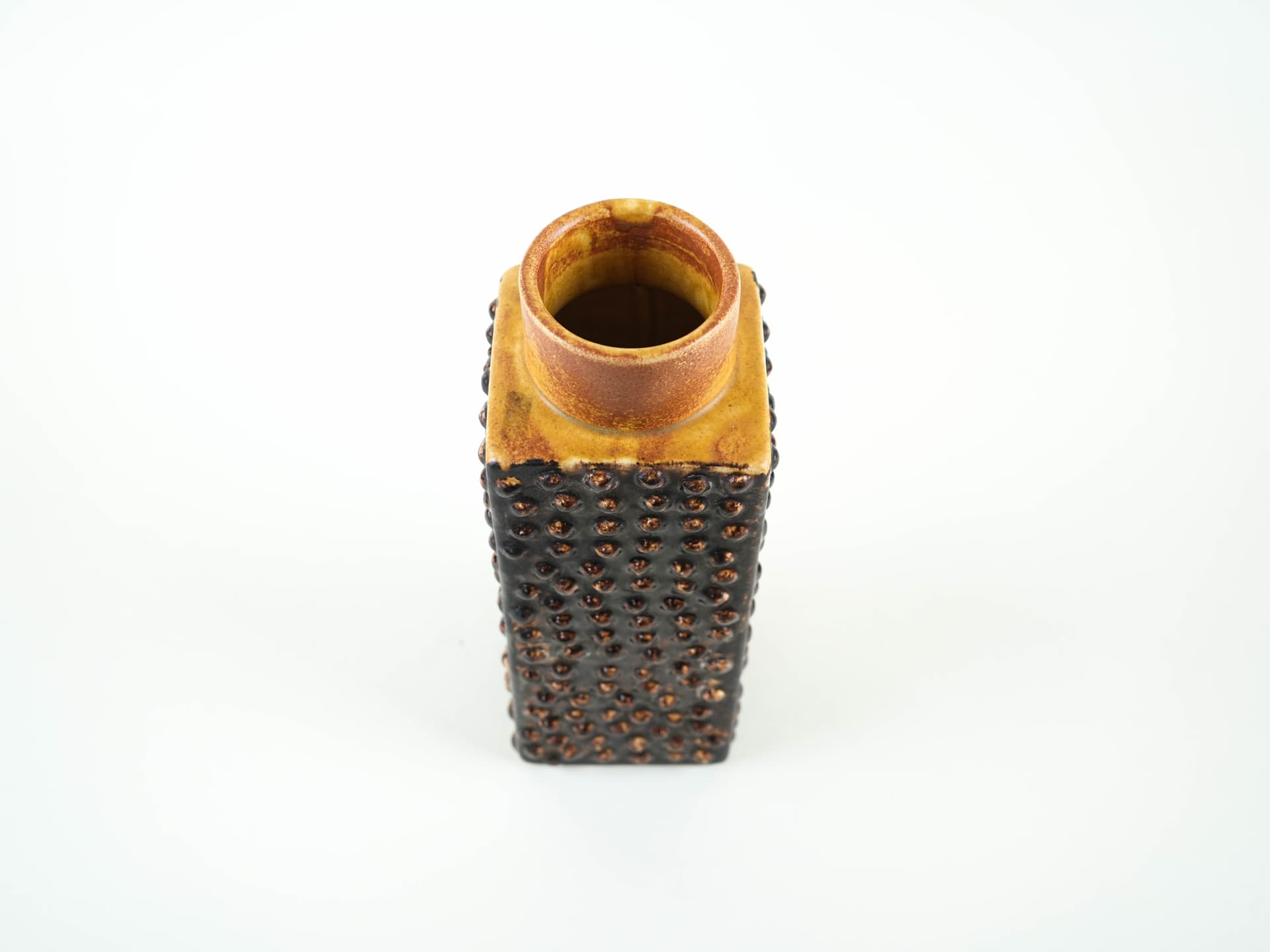 Vase, black brown ceramics, Germany, 1970s. - 349235