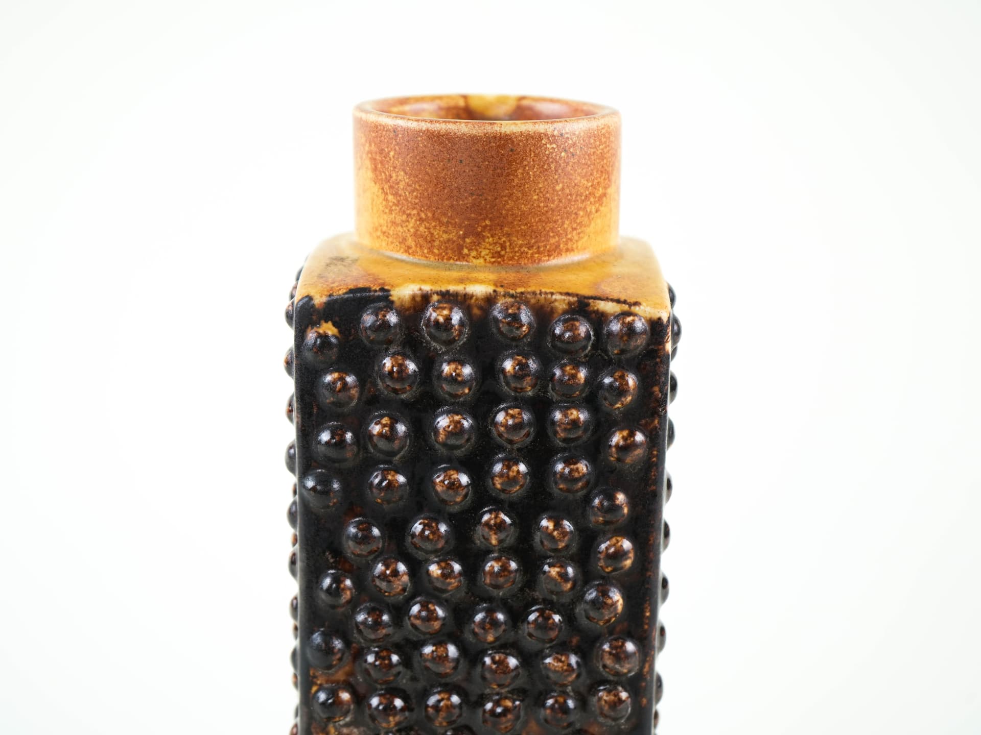 Vase, black brown ceramics, Germany, 1970s. - 349238