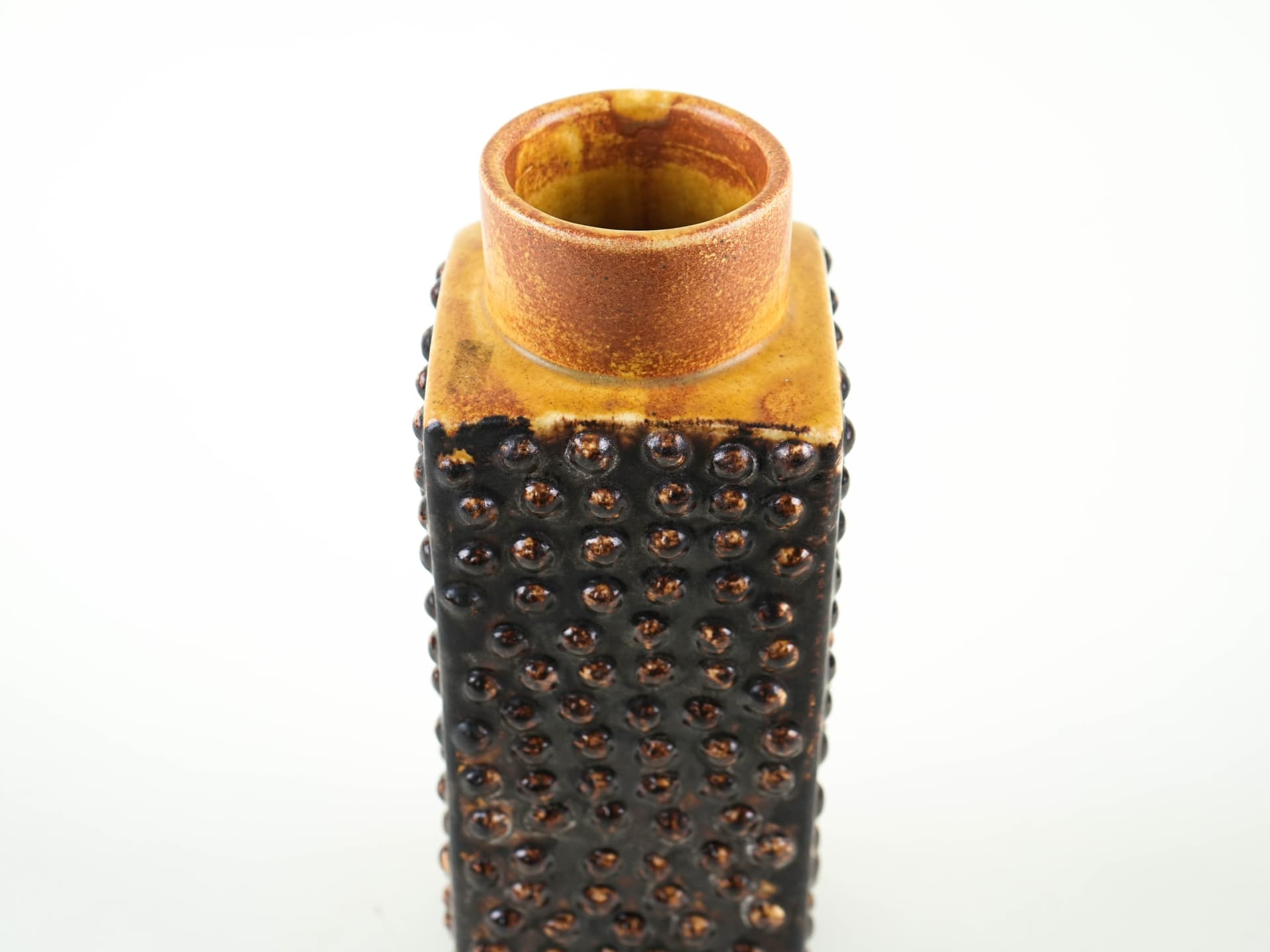 Vase, black brown ceramics, Germany, 1970s. - 349236