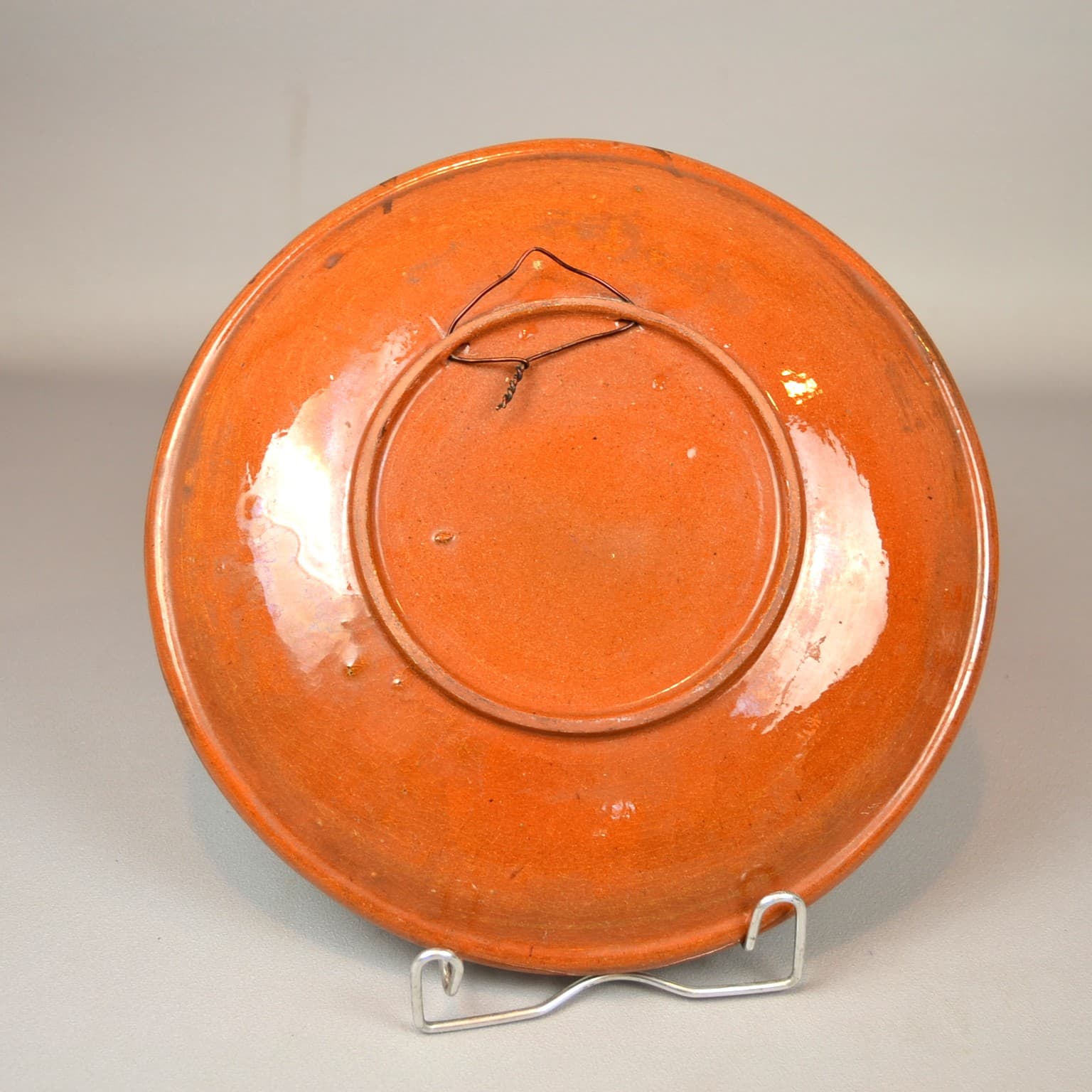 Wall Plate, yellow orange stoneware, Łysa Góra, Poland, 1970s. - 349242