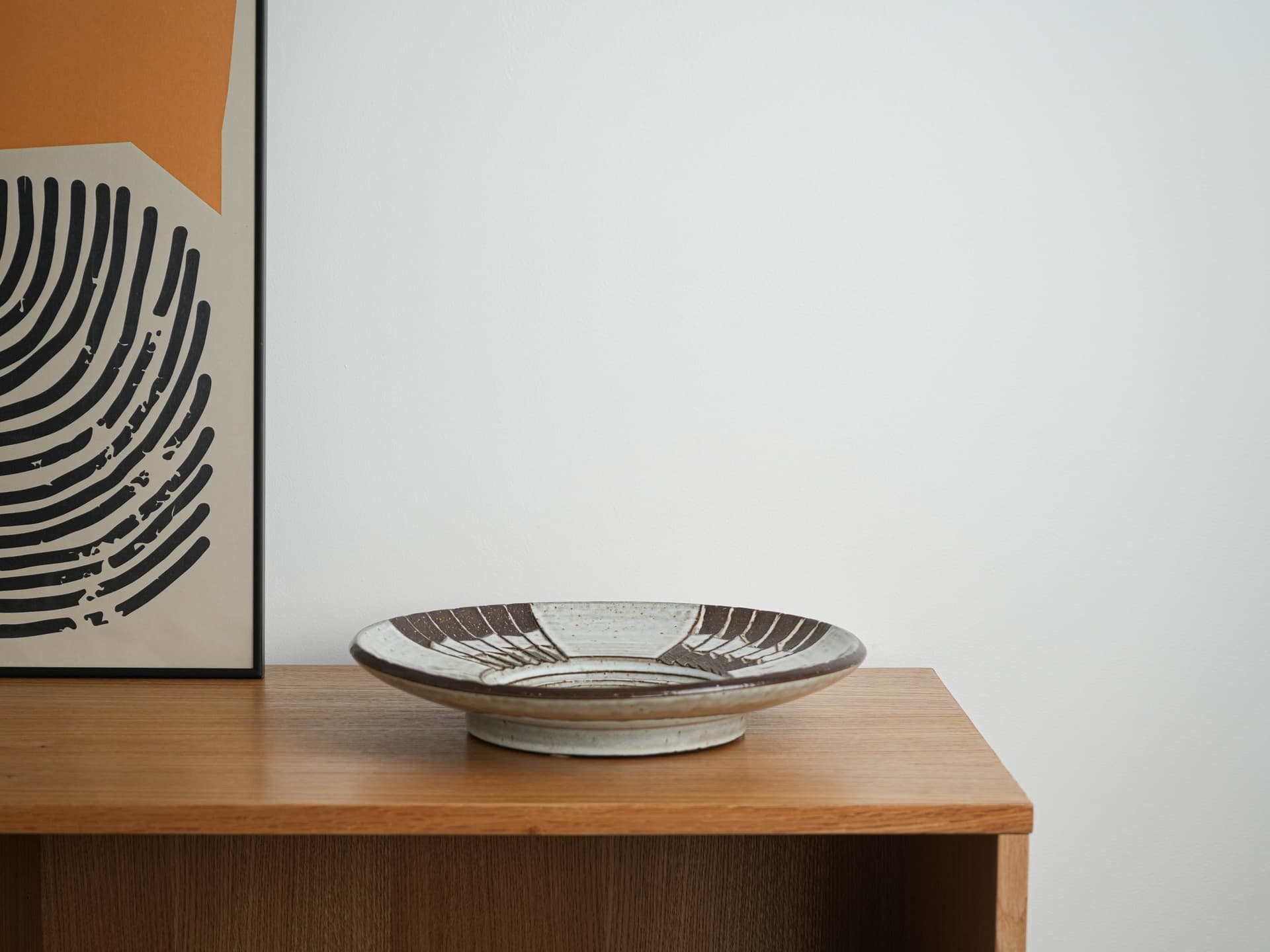 Bowl, white brown stoneware, by M. Starck, Michael Andersen & Søn, Denmark, 1970s. - 349280
