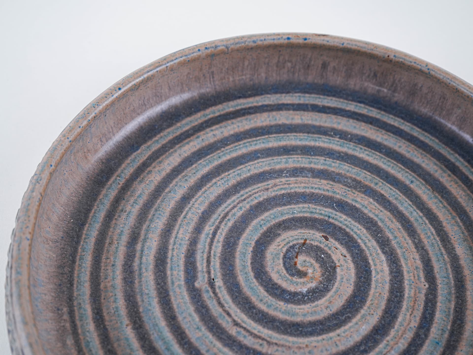Bowl, beige brown blue grey ceramics, LoveMose, Denmark, 1960s. - 349293