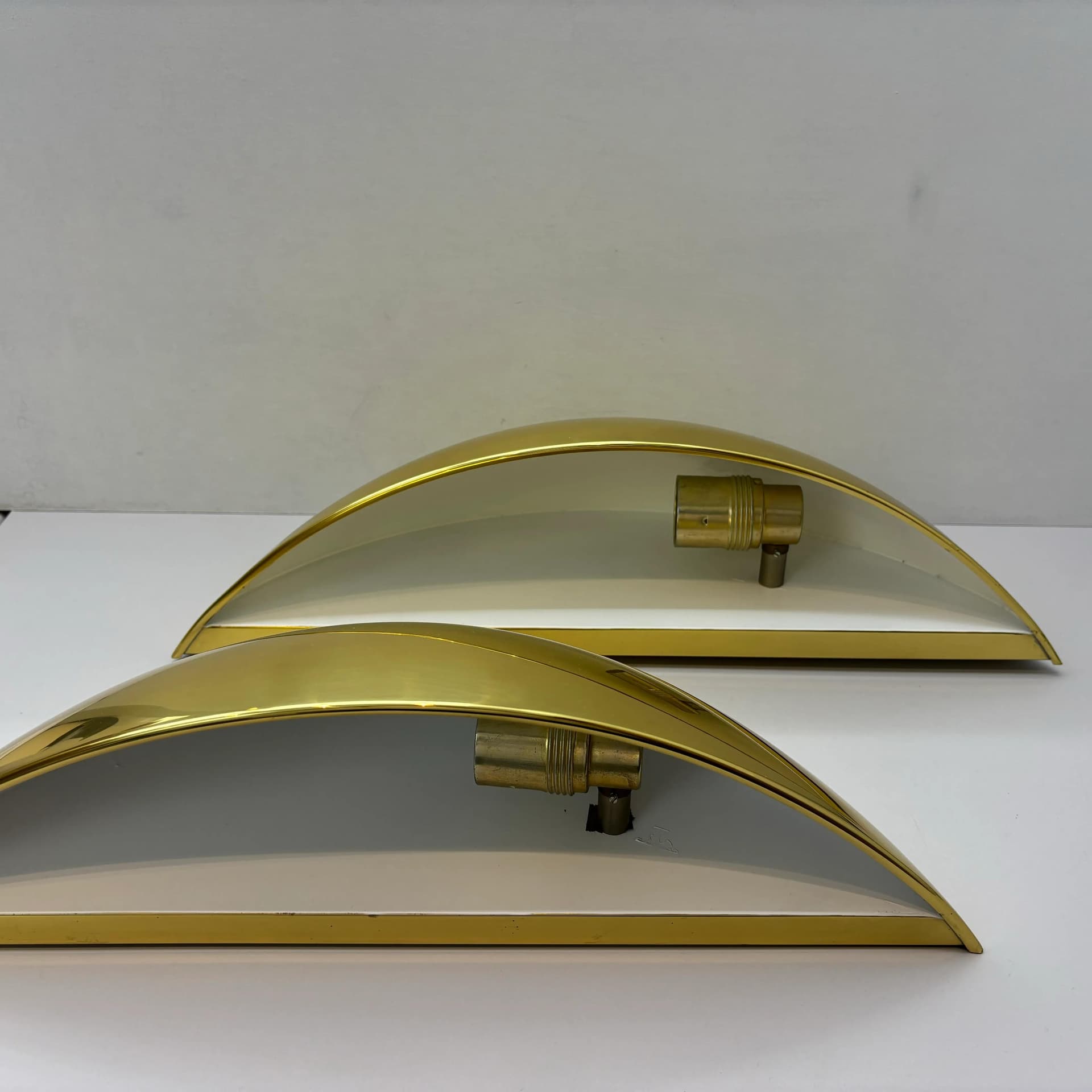 Para kinkietów Art Deco, złoty, mosiądz, proj. F. Schulz, Niemcy, lata 80. - 26000