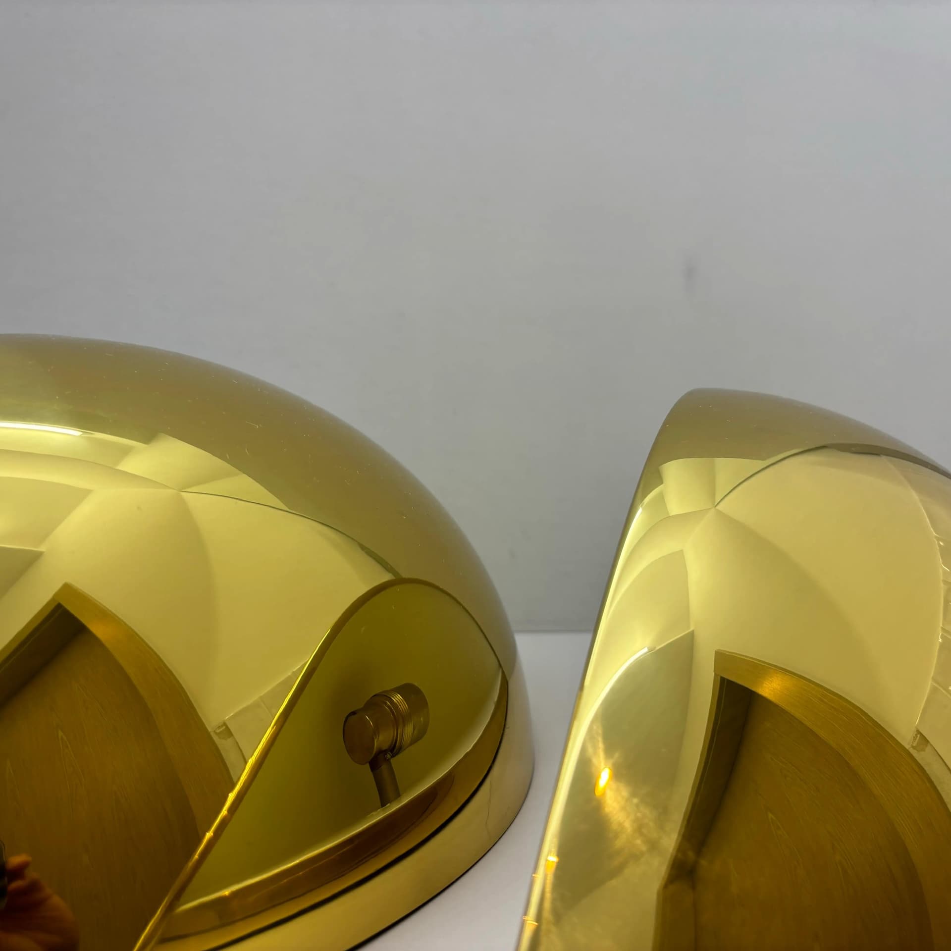 Para kinkietów Art Deco, złoty, mosiądz, proj. F. Schulz, Niemcy, lata 80. - 26001