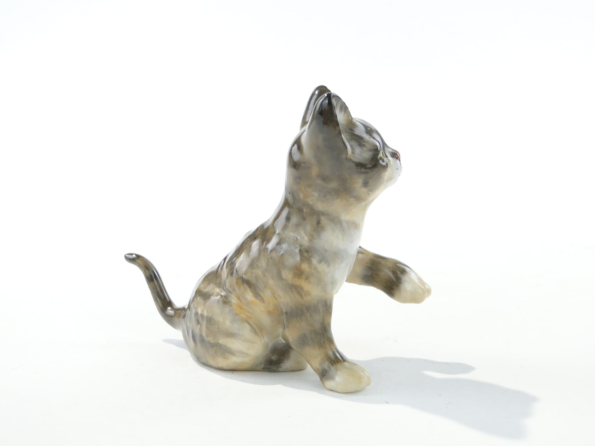 Cabinet sculpture Cat, white porcelain, by H. Weidinger, Augarten, Austria, 1920s - 349310