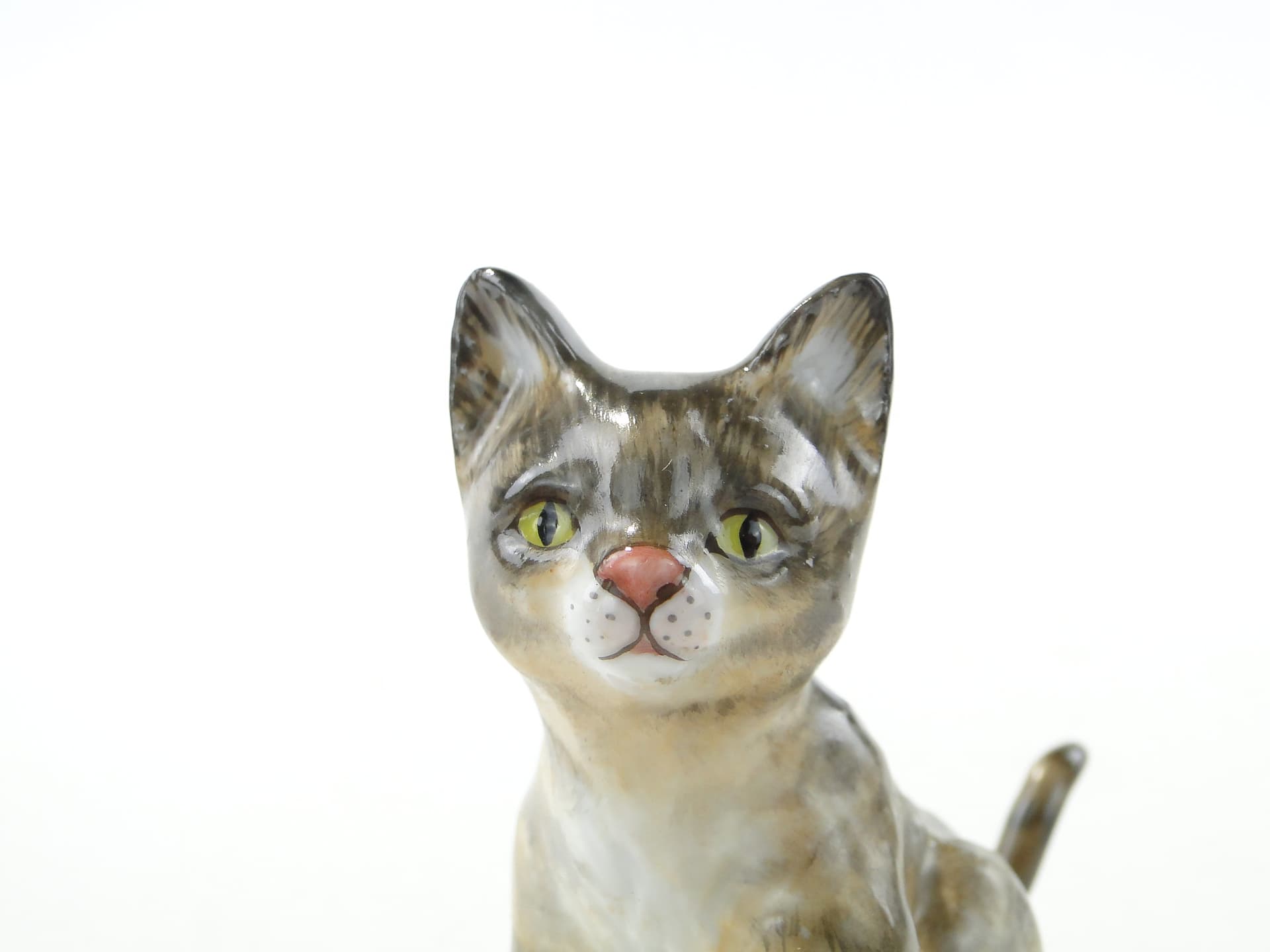 Cabinet sculpture Cat, white porcelain, by H. Weidinger, Augarten, Austria, 1920s - 349307