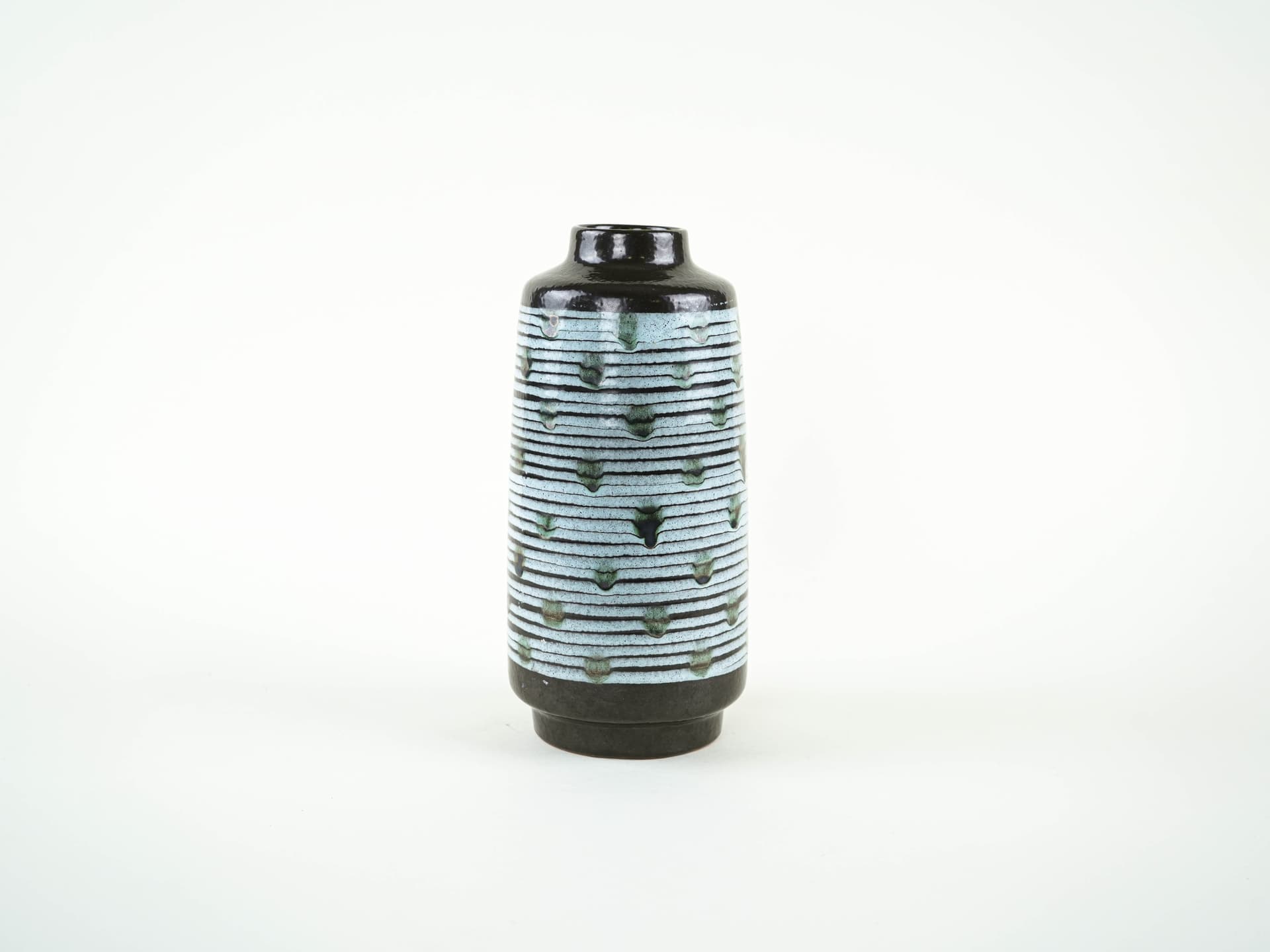 Vase Fat Lava, blue black green, ceramics, Germany, 1970s. - 349319
