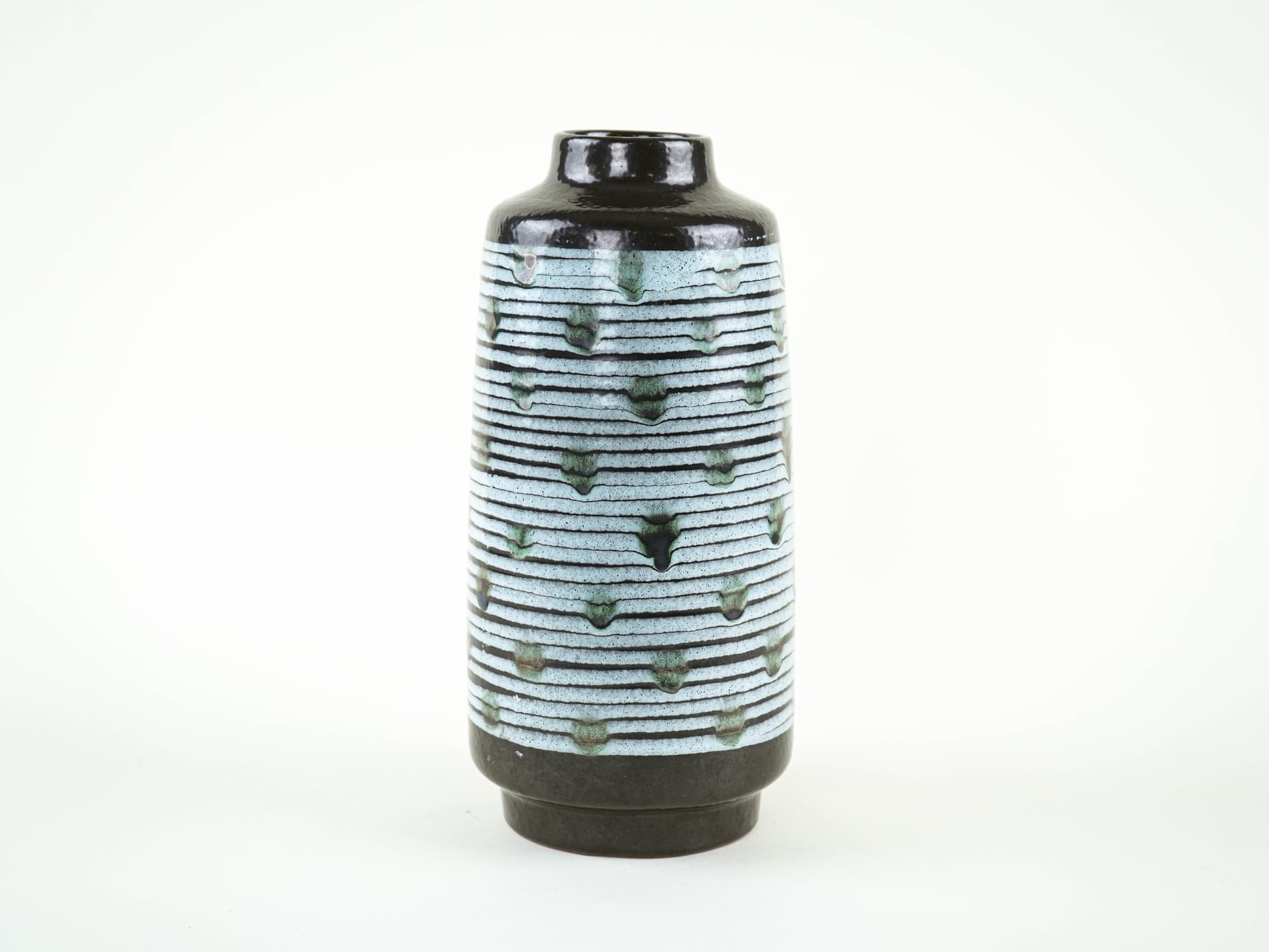Vase Fat Lava, blue black green, ceramics, Germany, 1970s. - 349318