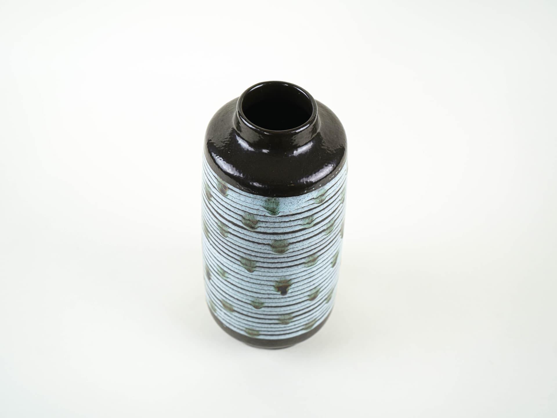 Vase Fat Lava, blue black green, ceramics, Germany, 1970s. - 349317