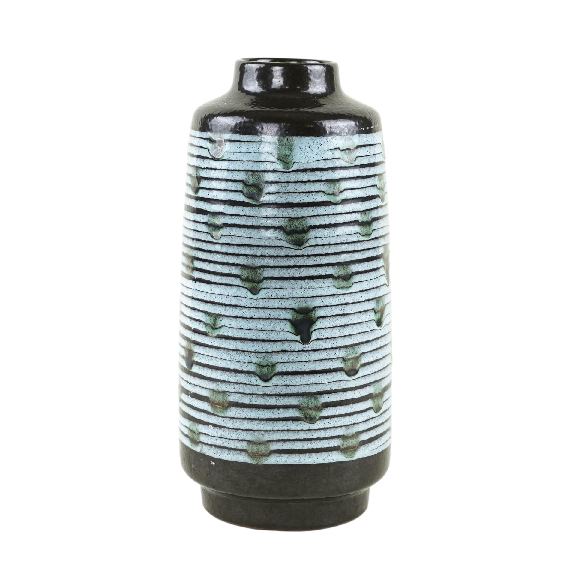 Vase Fat Lava, blue black green, ceramics, Germany, 1970s.