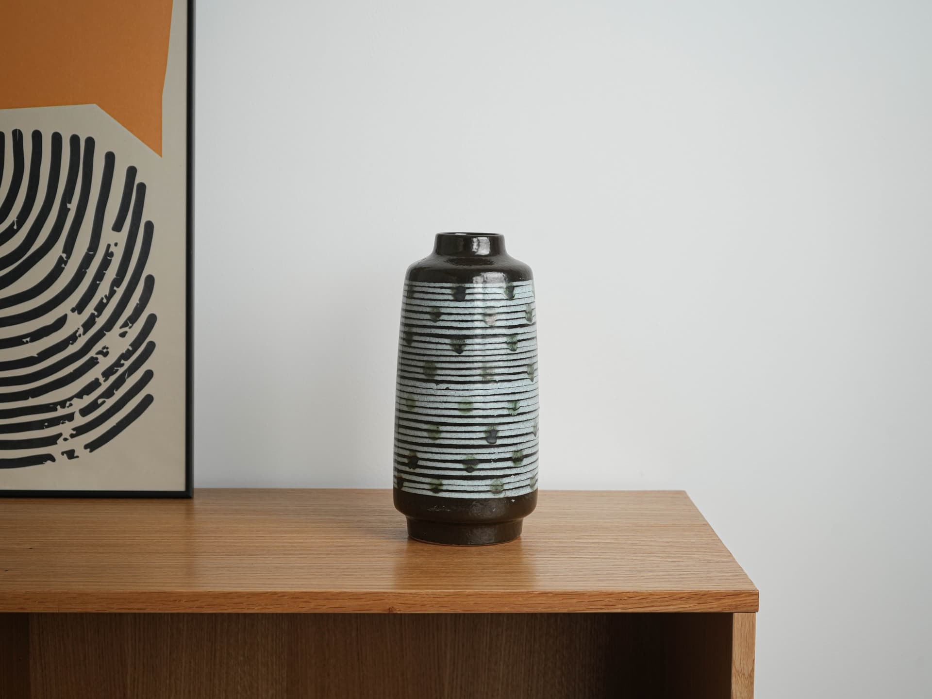 Vase Fat Lava, blue black green, ceramics, Germany, 1970s. - 349322