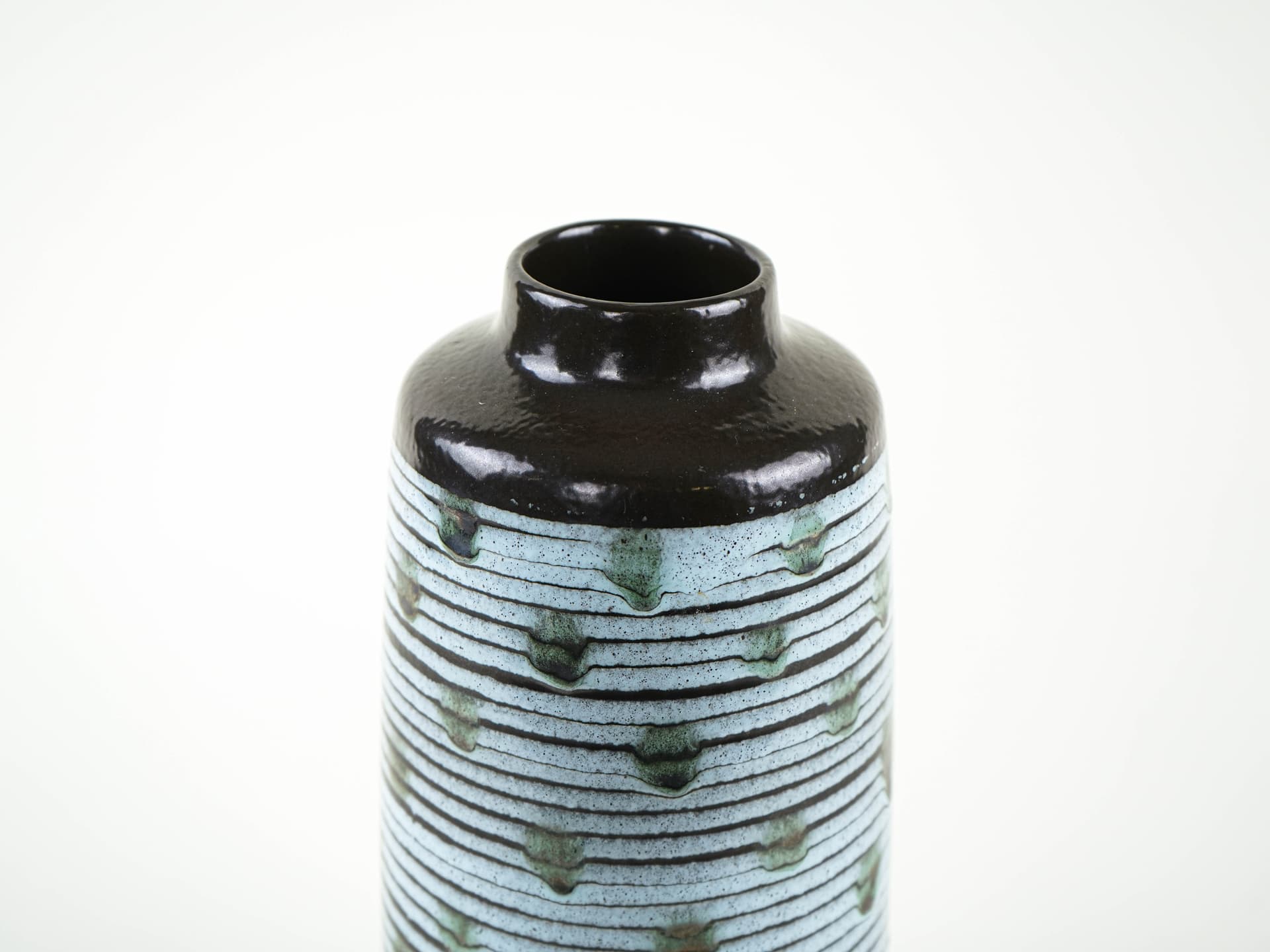 Vase Fat Lava, blue black green, ceramics, Germany, 1970s. - 349321