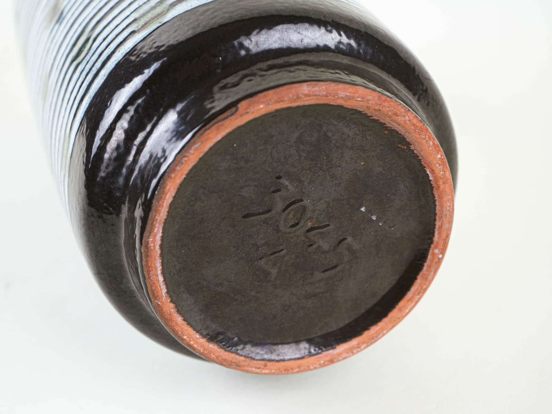Vase Fat Lava, blue black green, ceramics, Germany, 1970s. - 349320