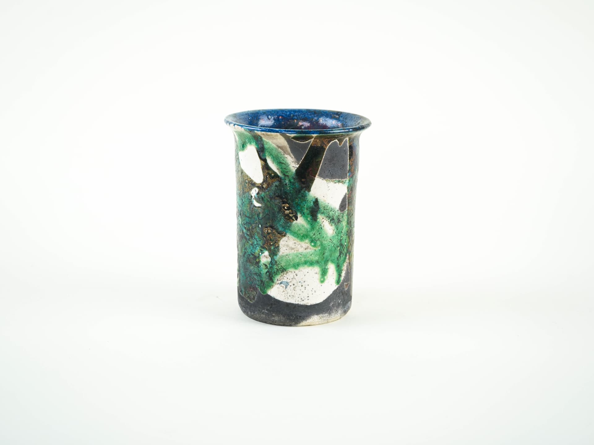Vase, blue green ceramics, Europe, 1970s. - 349325