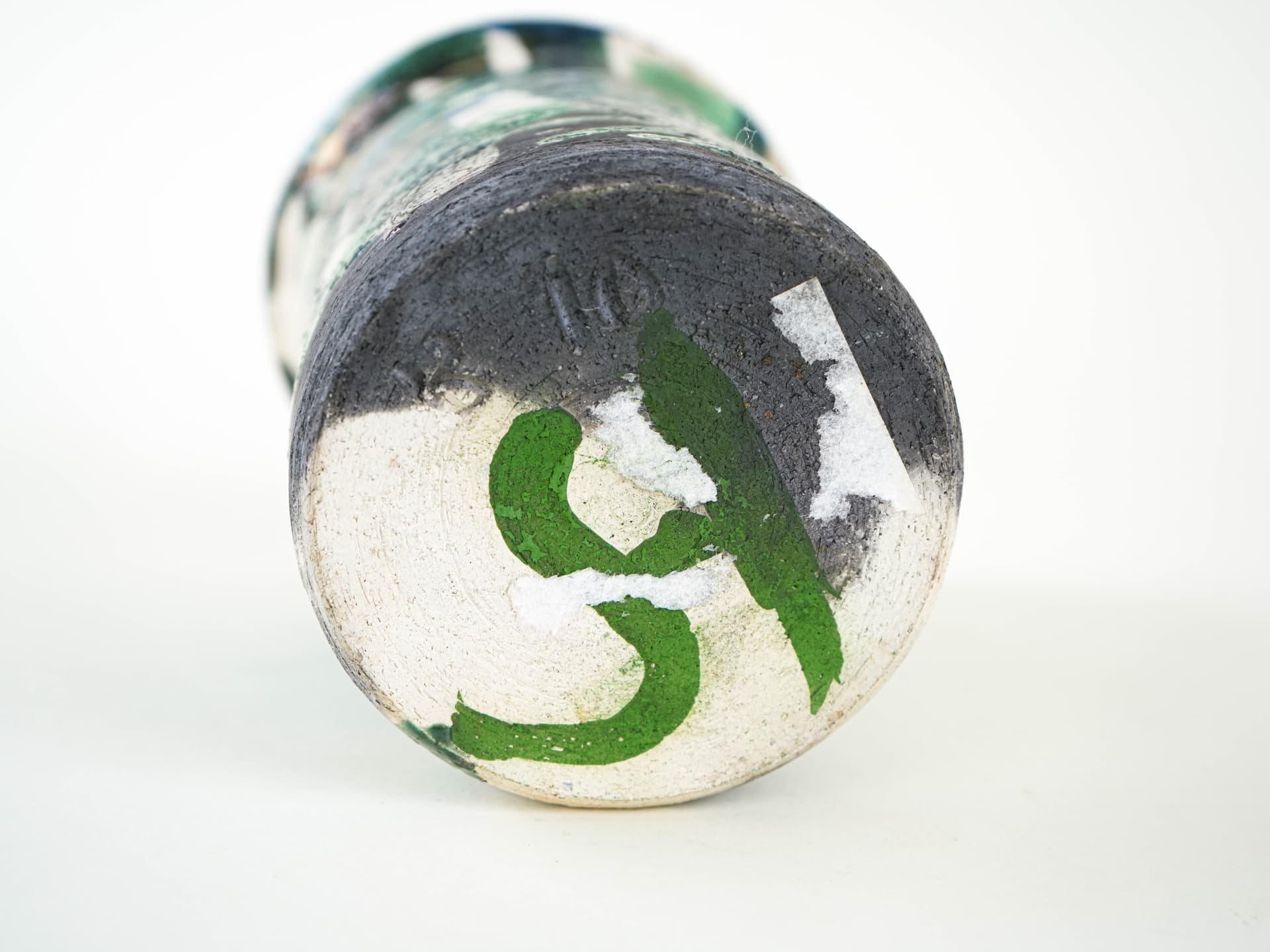Vase, blue green ceramics, Europe, 1970s. - 349331