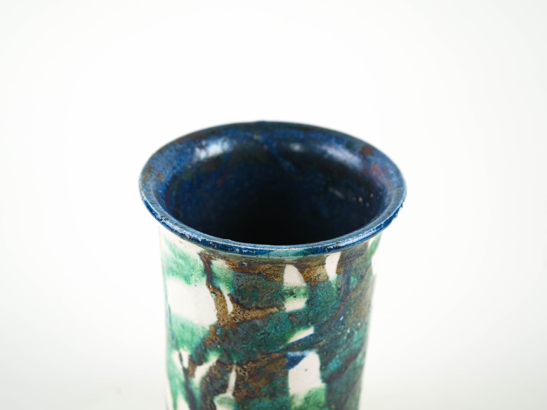 Vase, blue green ceramics, Europe, 1970s. - 349329