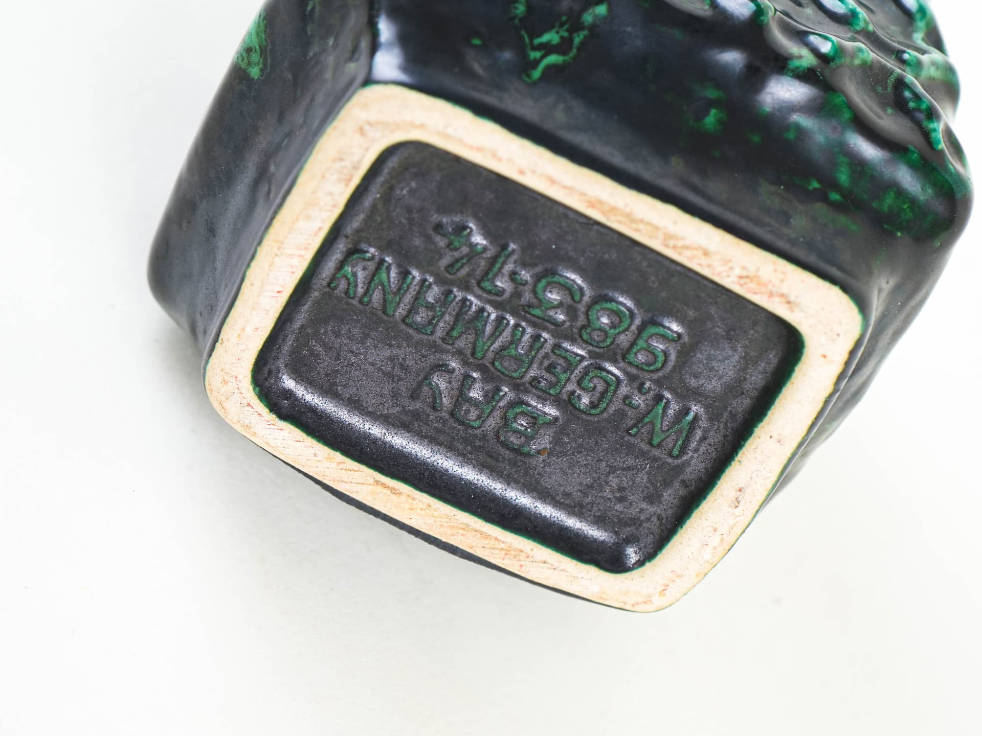 Vase, black green, ceramics, Germany, 1970s. - 349339