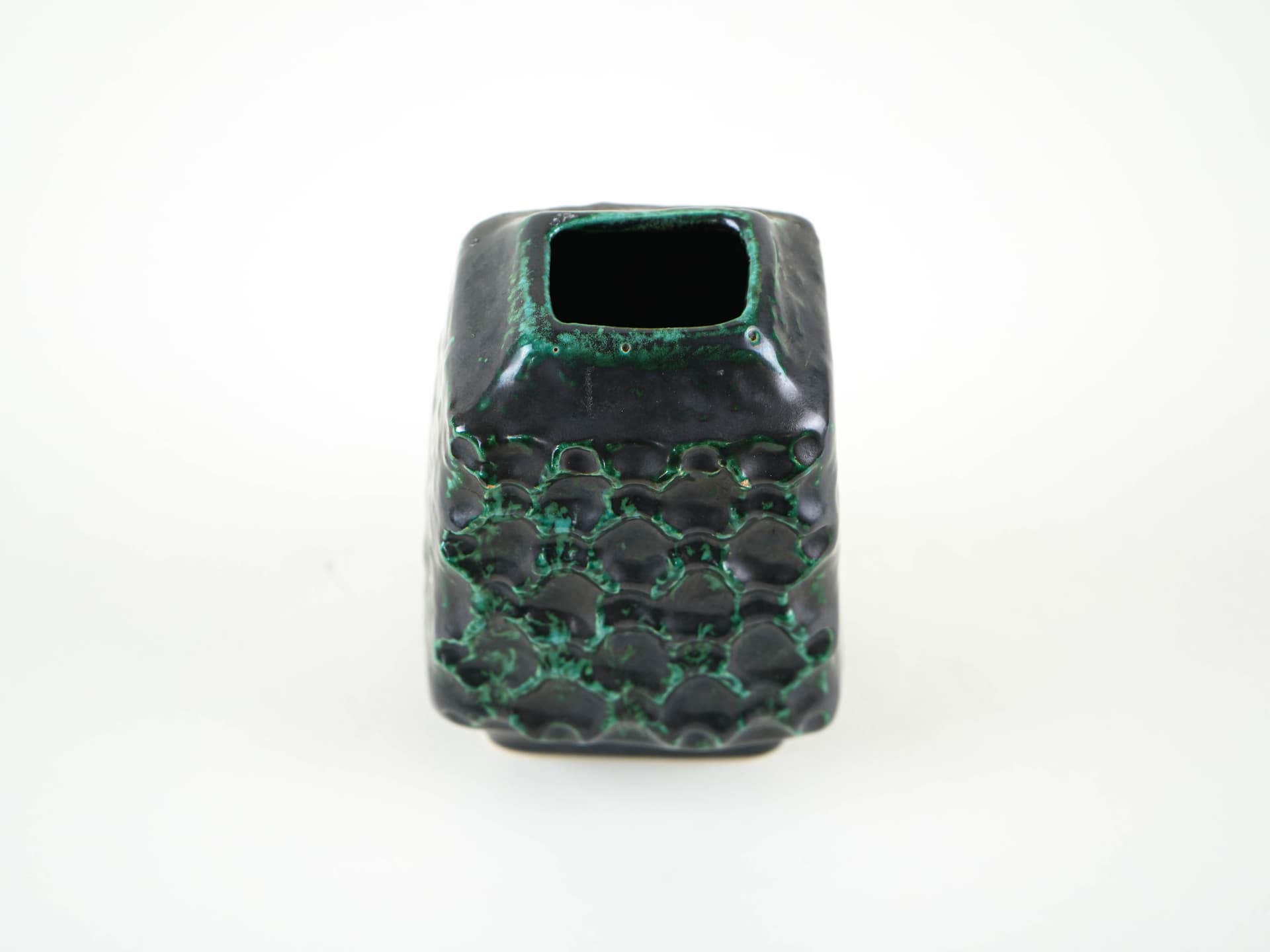 Vase, black green, ceramics, Germany, 1970s. - 349337