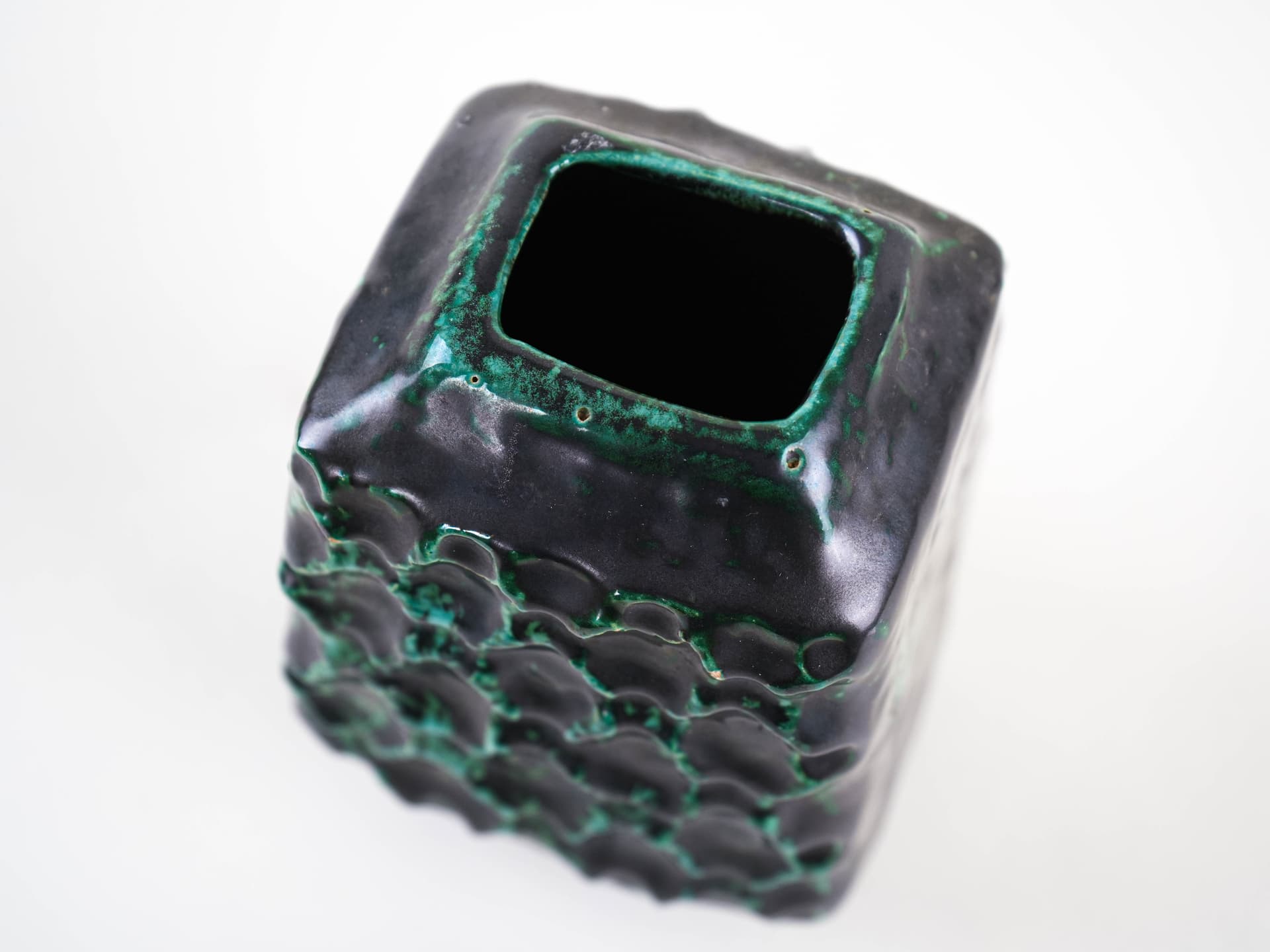 Vase, black green, ceramics, Germany, 1970s. - 349342