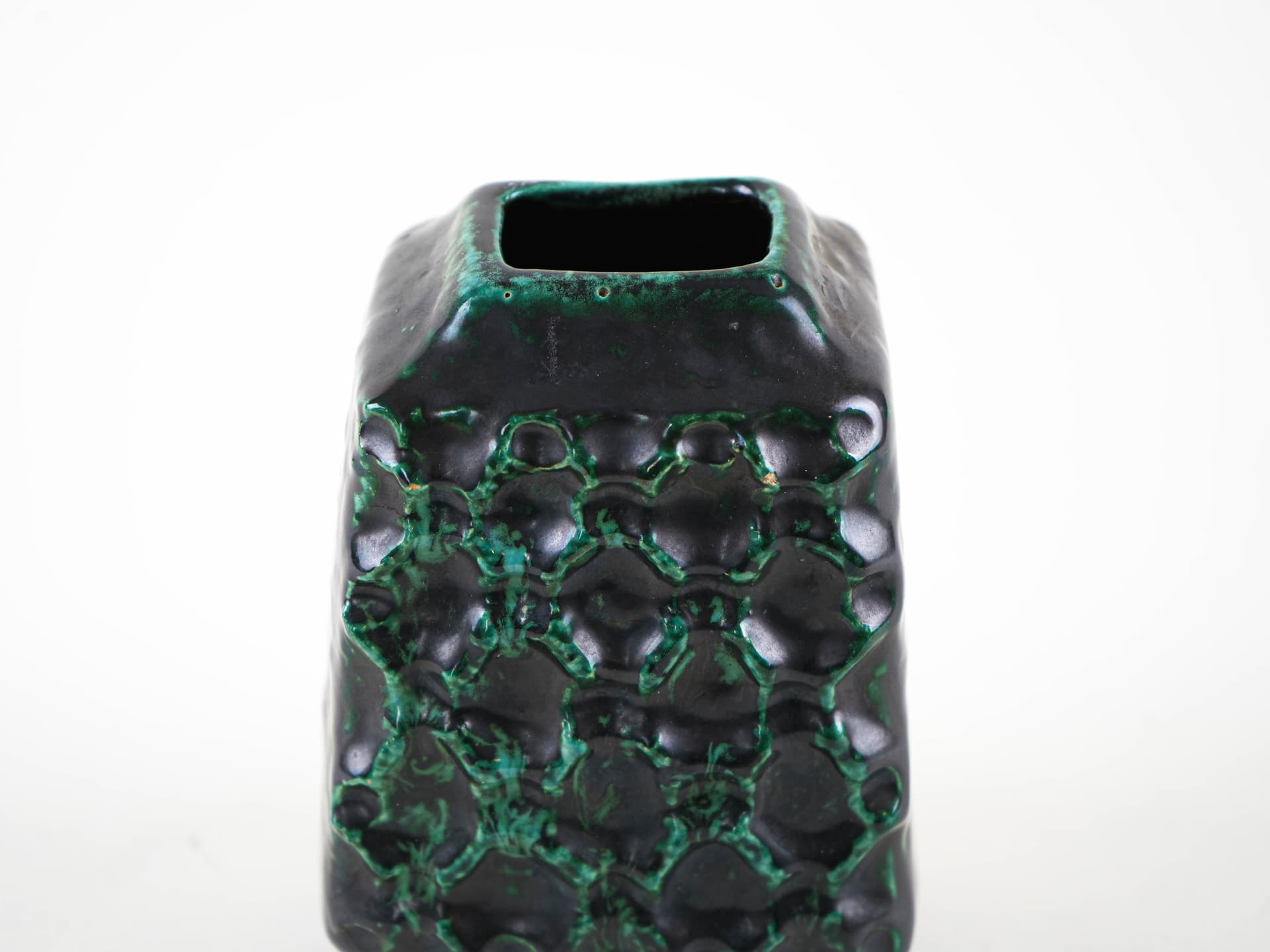 Vase, black green, ceramics, Germany, 1970s. - 349341