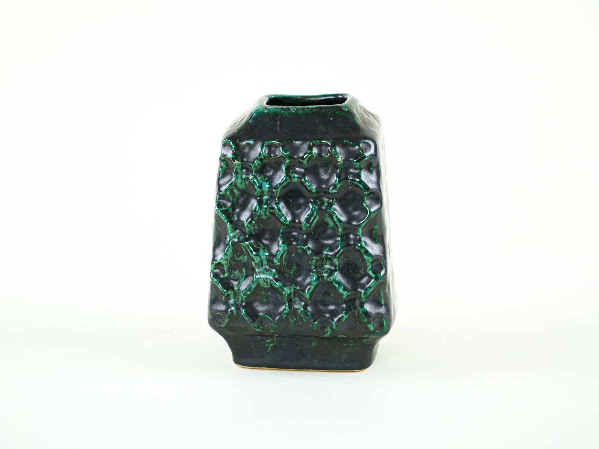 Vase, black green, ceramics, Germany, 1970s. - 349340