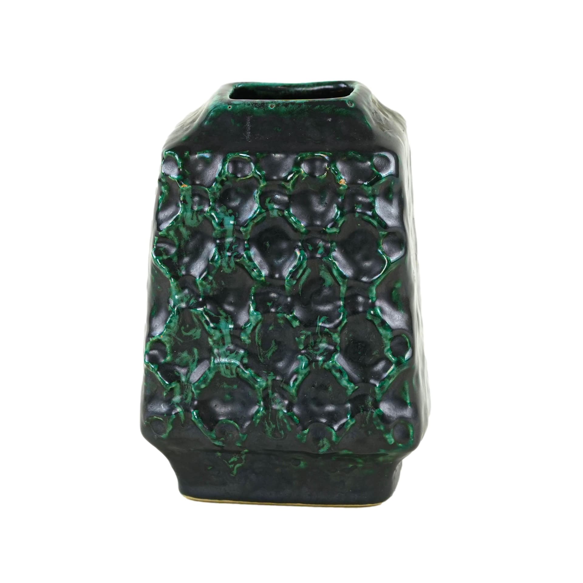 Vase, black green, ceramics, Germany, 1970s.