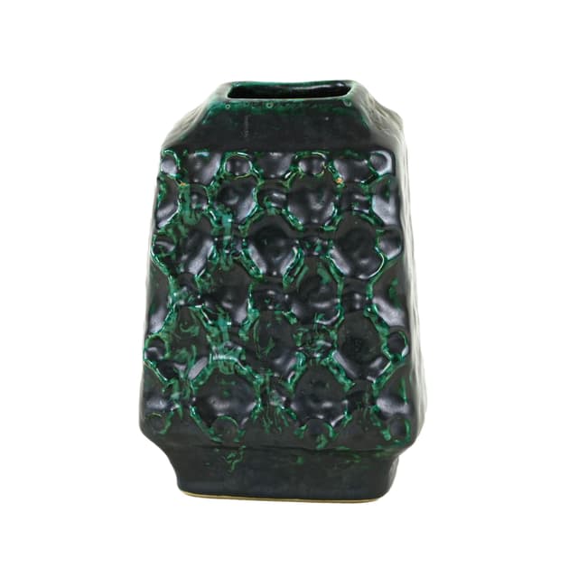 Vase, black green, ceramics, Germany, 1970s. - DIMENSION