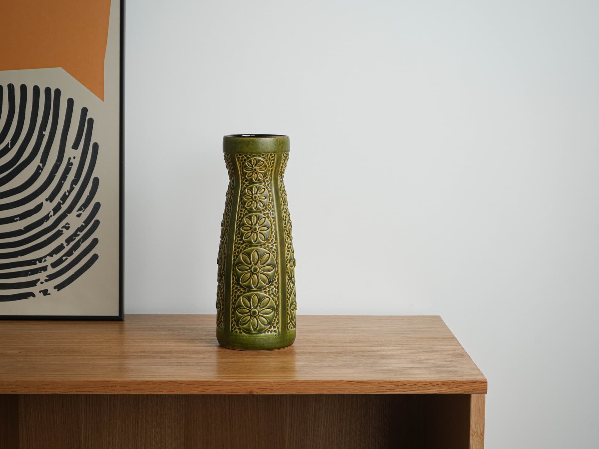 Vase, green, ceramics, Germany, 1970s. - 349359