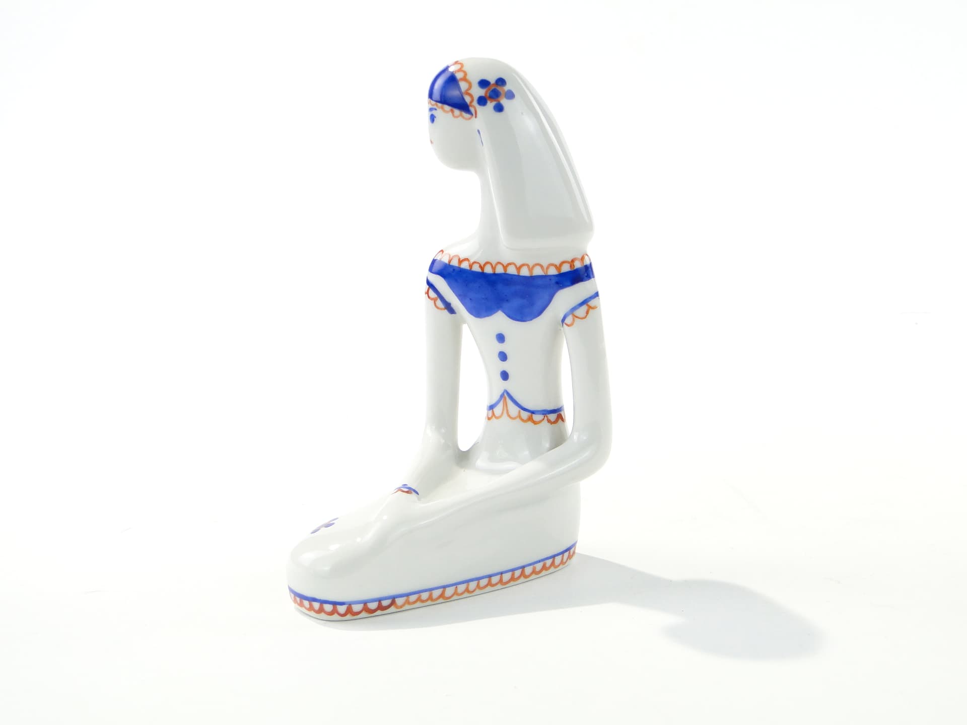 Figurine Egipcjanka, white porcelain, by E. Trzewik-Drost, Zakłady Porcelany Bogucice, Poland, 1960s. - 349371