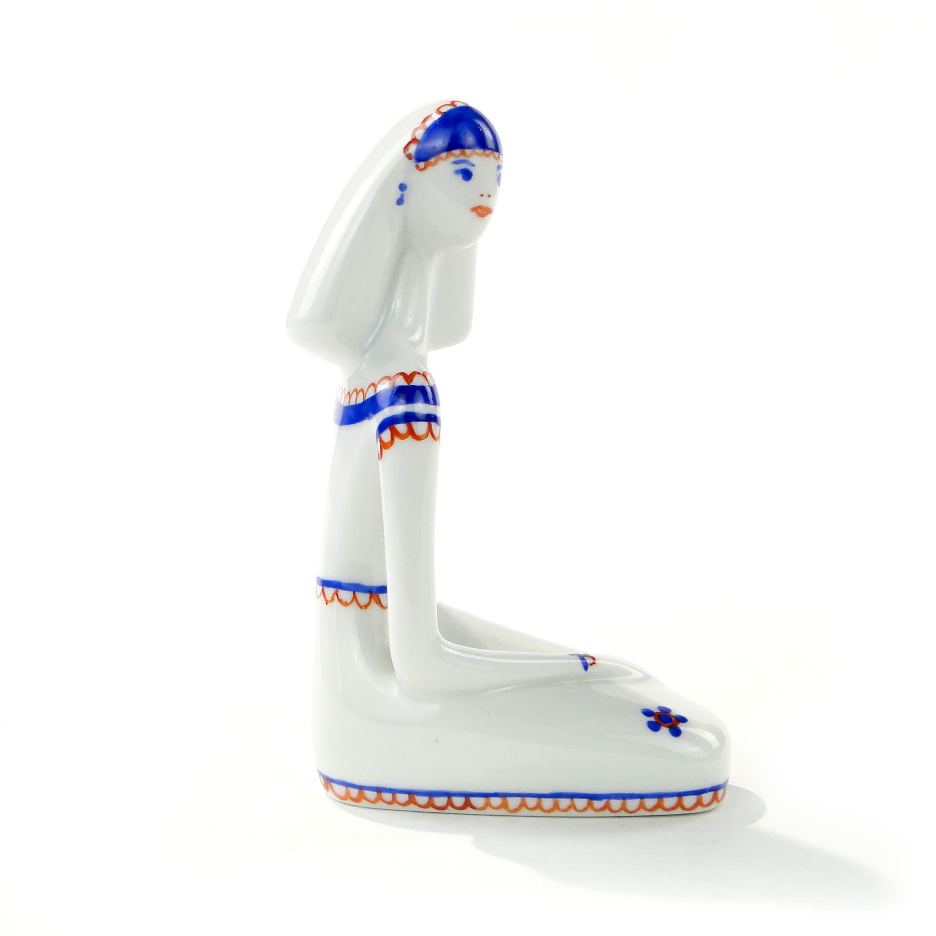 Figurine Egipcjanka, white porcelain, by E. Trzewik-Drost, Zakłady Porcelany Bogucice, Poland, 1960s.