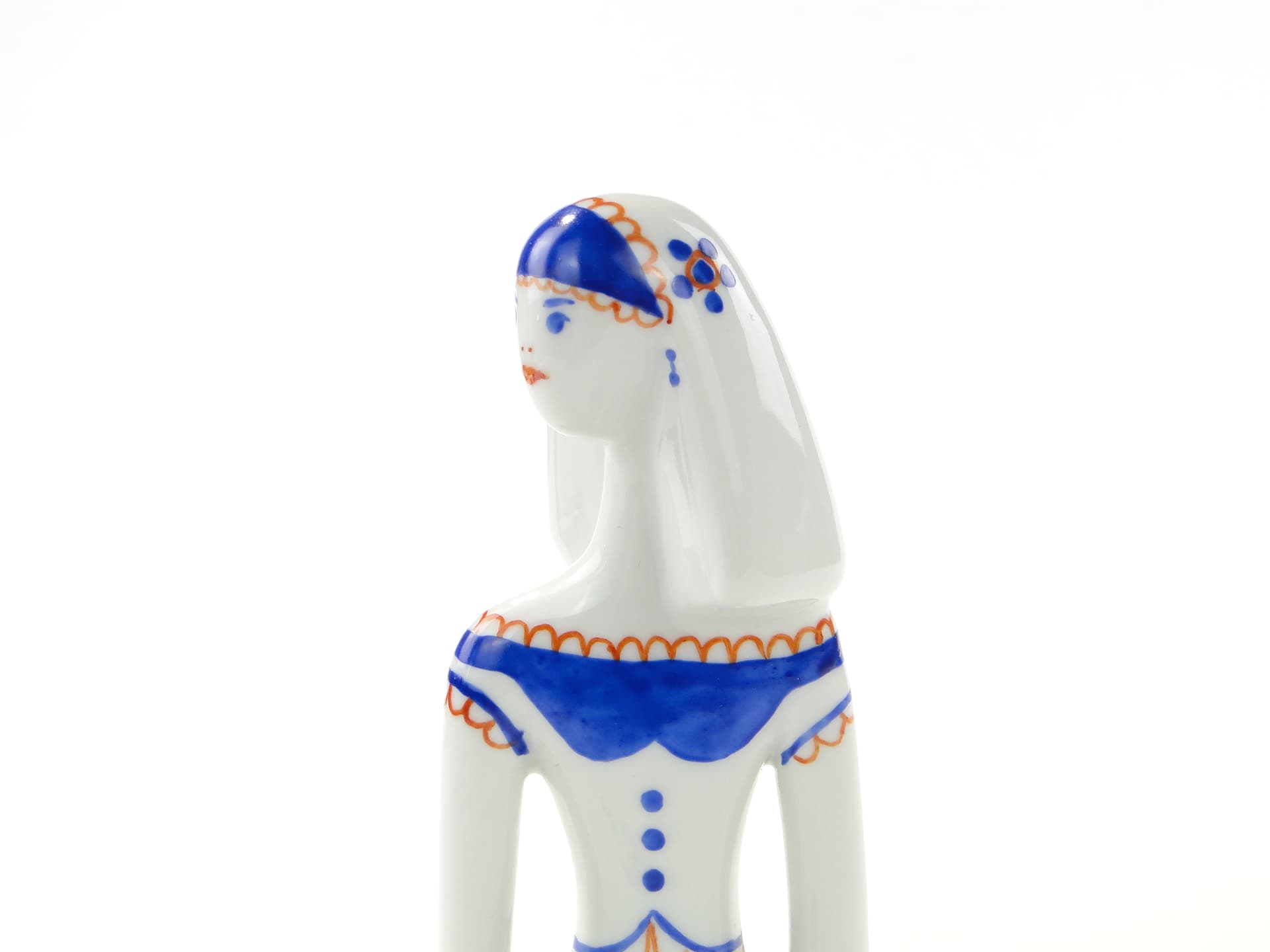 Figurine Egipcjanka, white porcelain, by E. Trzewik-Drost, Zakłady Porcelany Bogucice, Poland, 1960s. - 349373