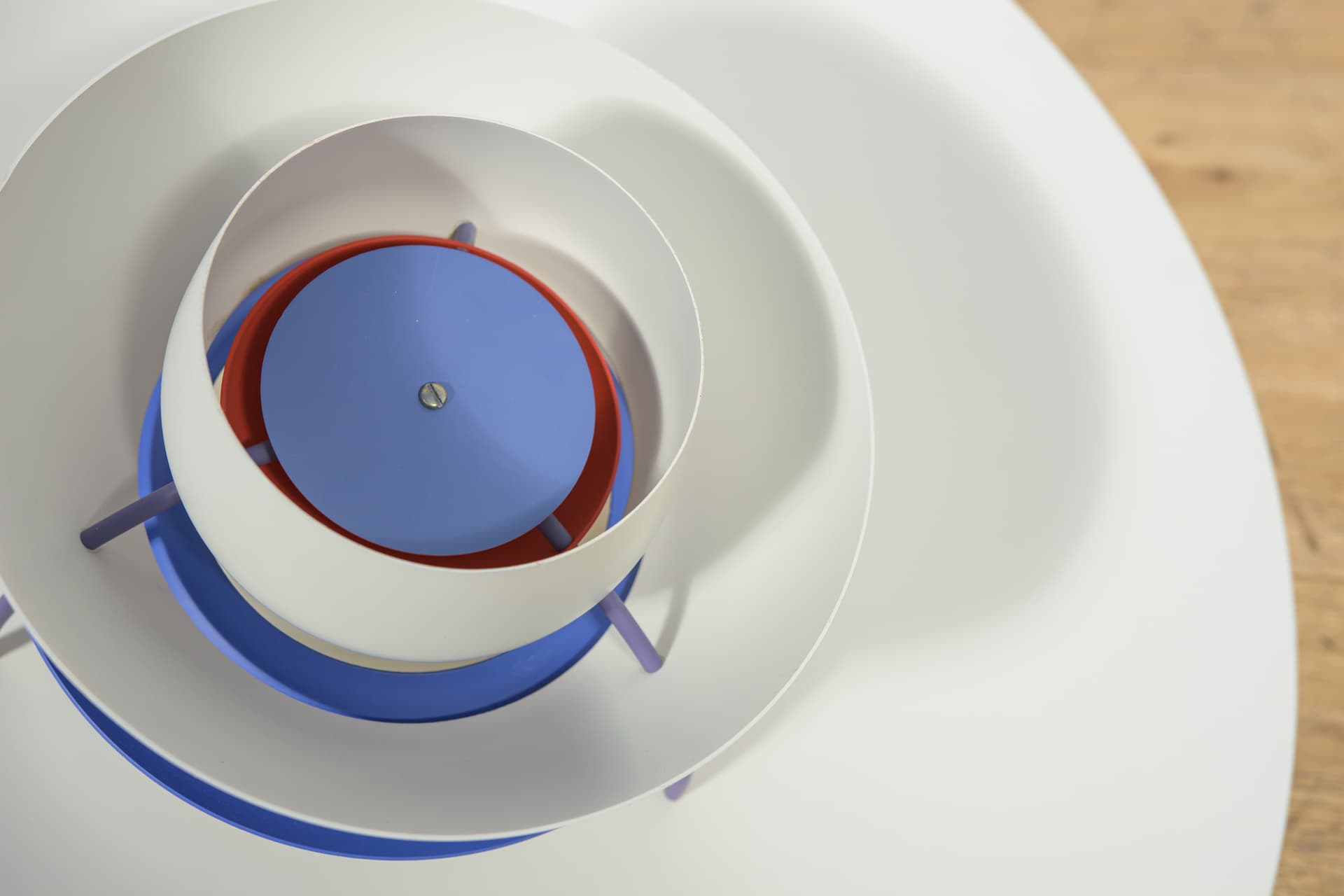 Pendant lamp PH5, white aluminum, by P. Henningsen, Louis Poulsen, Denmark, 1960s. - 349390