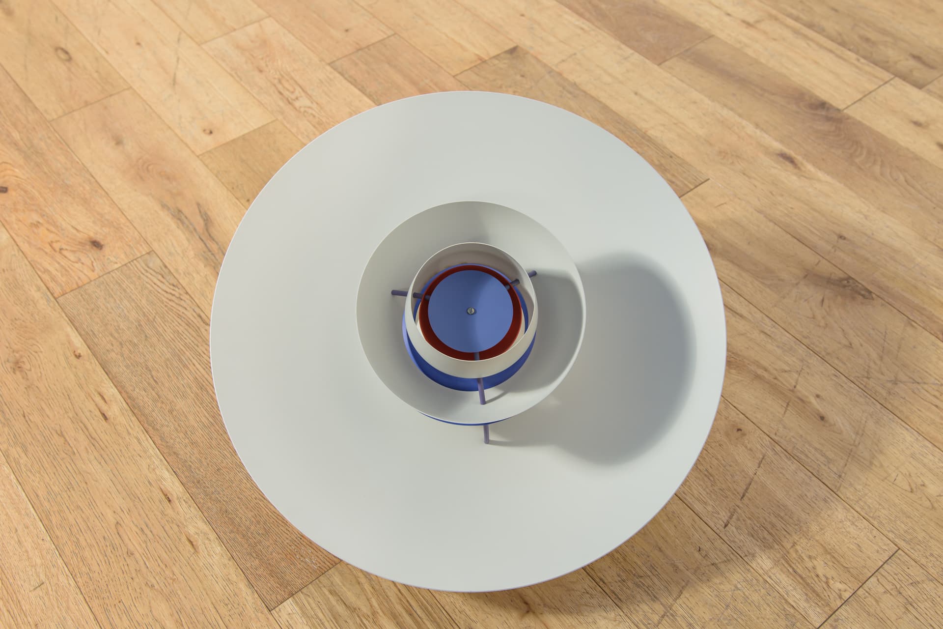 Pendant lamp PH5, white aluminum, by P. Henningsen, Louis Poulsen, Denmark, 1960s. - 349383