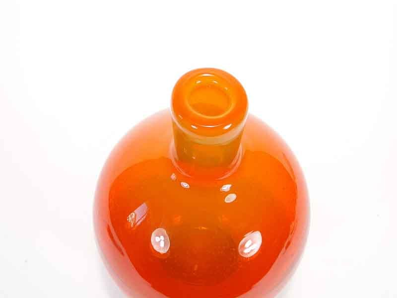 Bottle Vase Alicja, orange, soda-lime glass, by Z. Horbowy, Huta Szkła 'Sudety', Poland, 1970s. - 349439