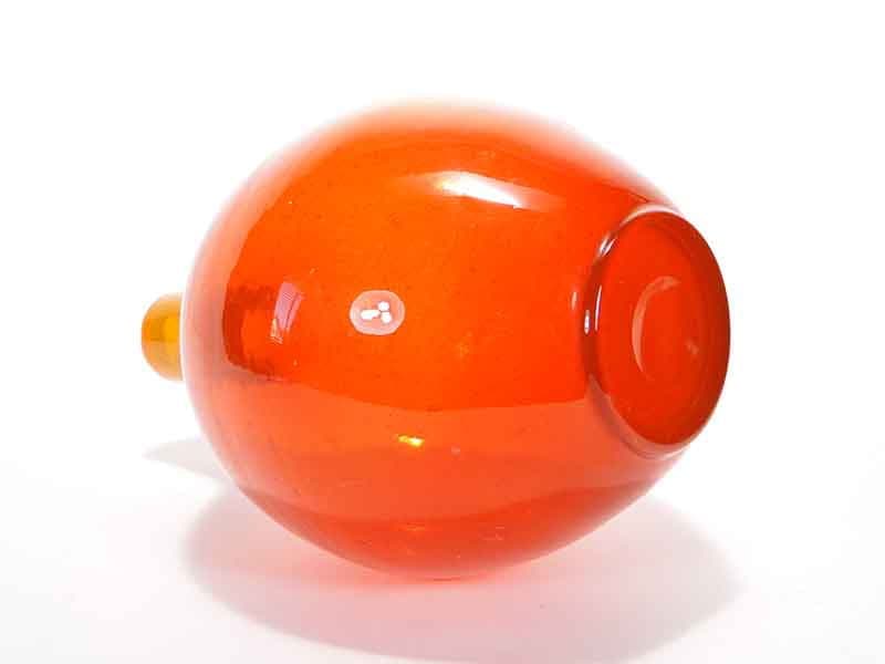 Bottle Vase Alicja, orange, soda-lime glass, by Z. Horbowy, Huta Szkła 'Sudety', Poland, 1970s. - 349441