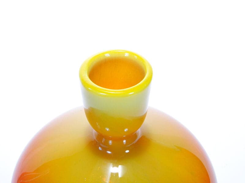 Bottle Alicja, orange yellow, soda-lime glass, by Z. Horbowy, Huta Szkła 'Sudety', Poland, 1970s. - 349478