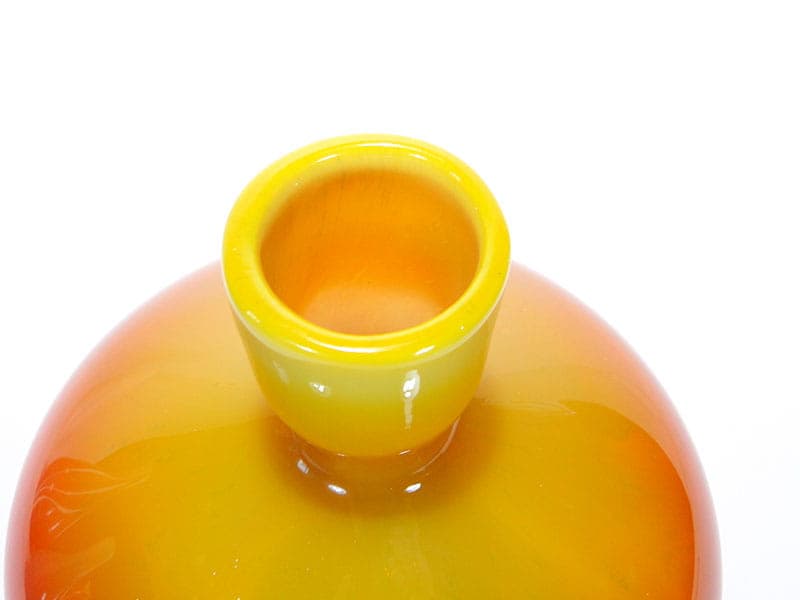 Bottle Alicja, orange yellow, soda-lime glass, by Z. Horbowy, Huta Szkła 'Sudety', Poland, 1970s. - 349479