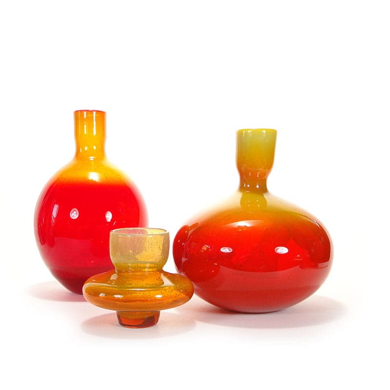 Bottle Alicja, orange yellow, soda-lime glass, by Z. Horbowy, Huta Szkła 'Sudety', Poland, 1970s. - 349475
