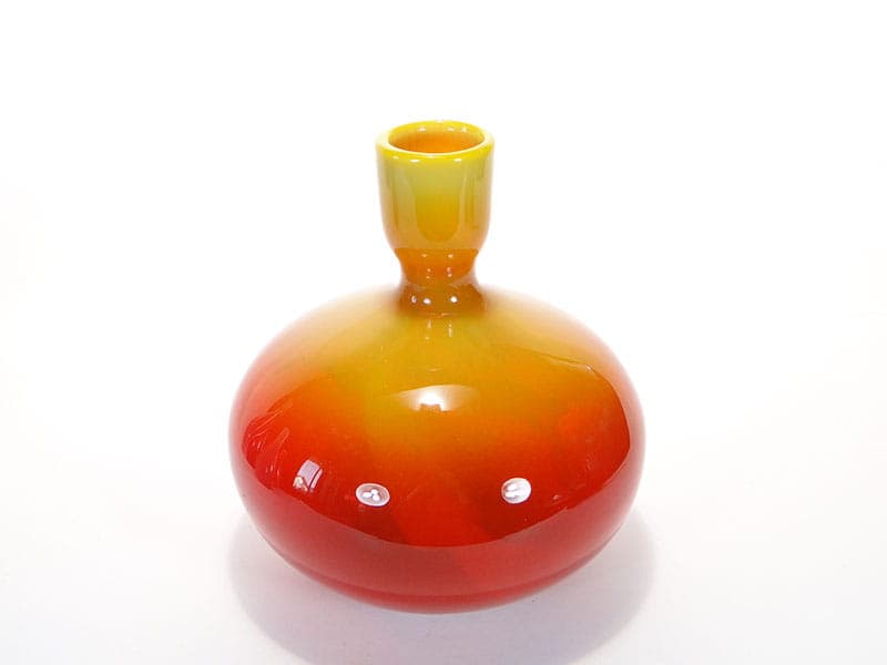 Bottle Alicja, orange yellow, soda-lime glass, by Z. Horbowy, Huta Szkła 'Sudety', Poland, 1970s. - 349476