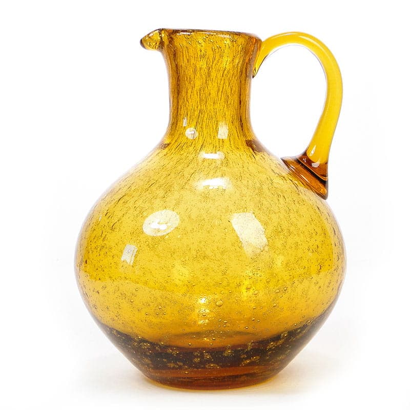 Pitcher Antico, amber soda-lime glass, by Z. Horbowy, Poland, 1970s.