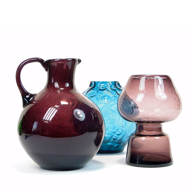 Carafe Antico, aubergine-burgundy soda-lime glass, by Z. Horbowy, Poland, 1970s. - 349502